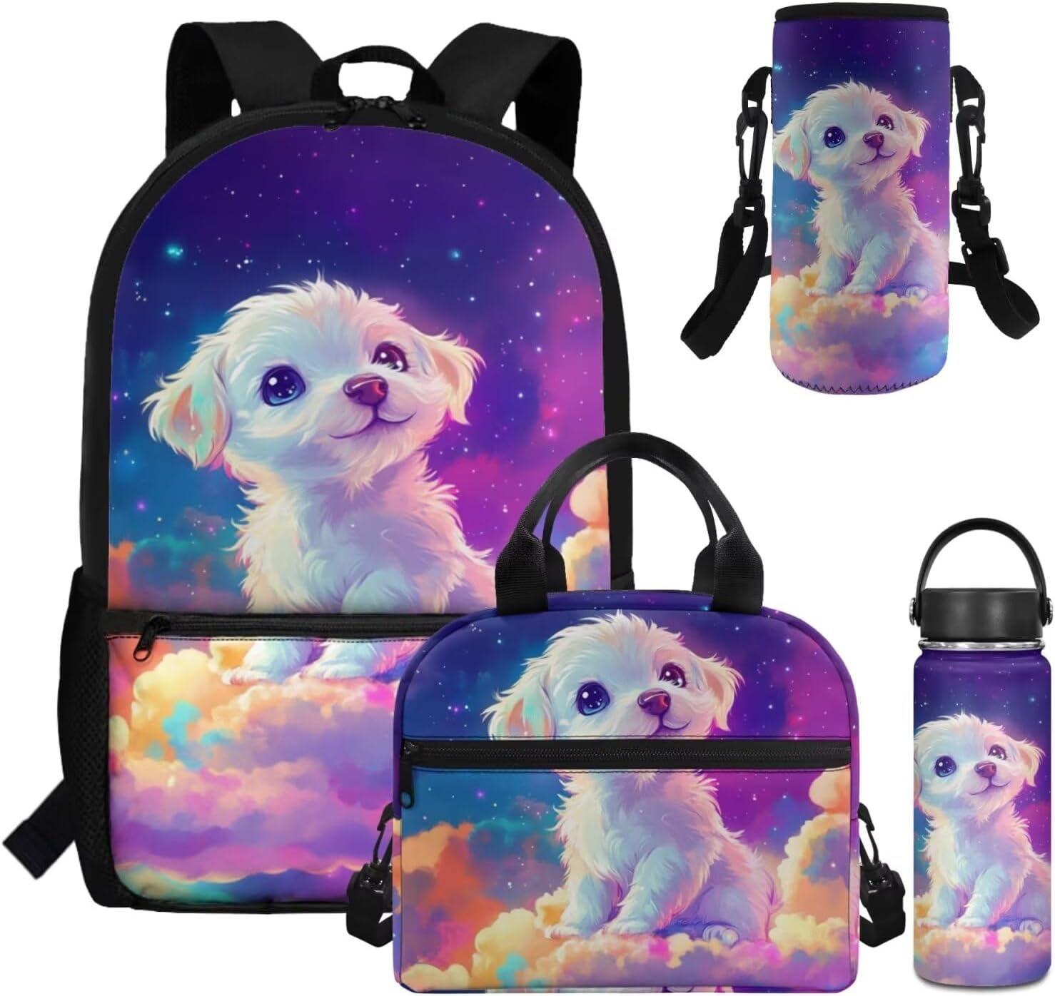Dolyues Cherry Blossom Koala Girls Backpack Purses for Kids 9-10 Kawaii Backpack for Girls Large School Bag 4pcs with Water Bottle and Cover for Travel - Image 28