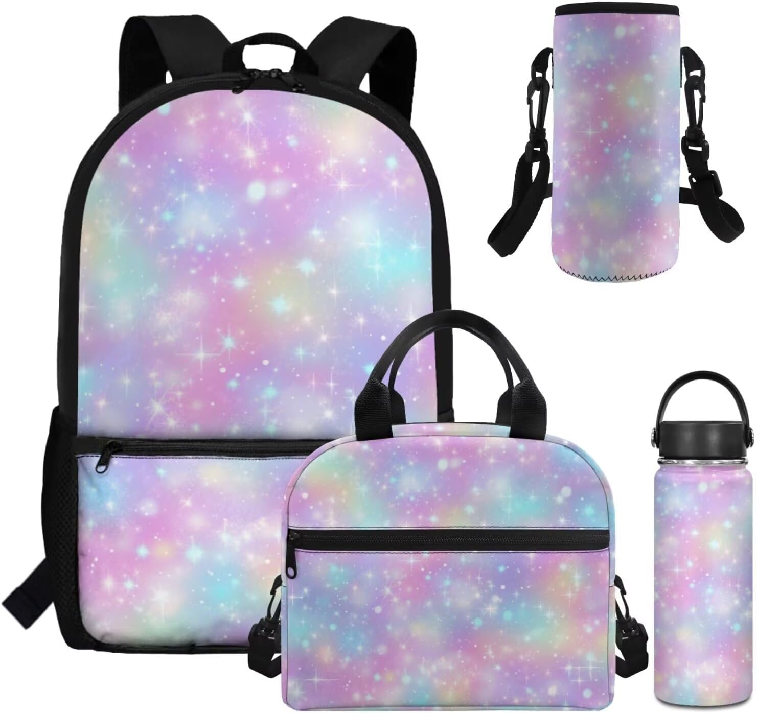 Dolyues Cherry Blossom Koala Girls Backpack Purses for Kids 9-10 Kawaii Backpack for Girls Large School Bag 4pcs with Water Bottle and Cover for Travel - Image 16