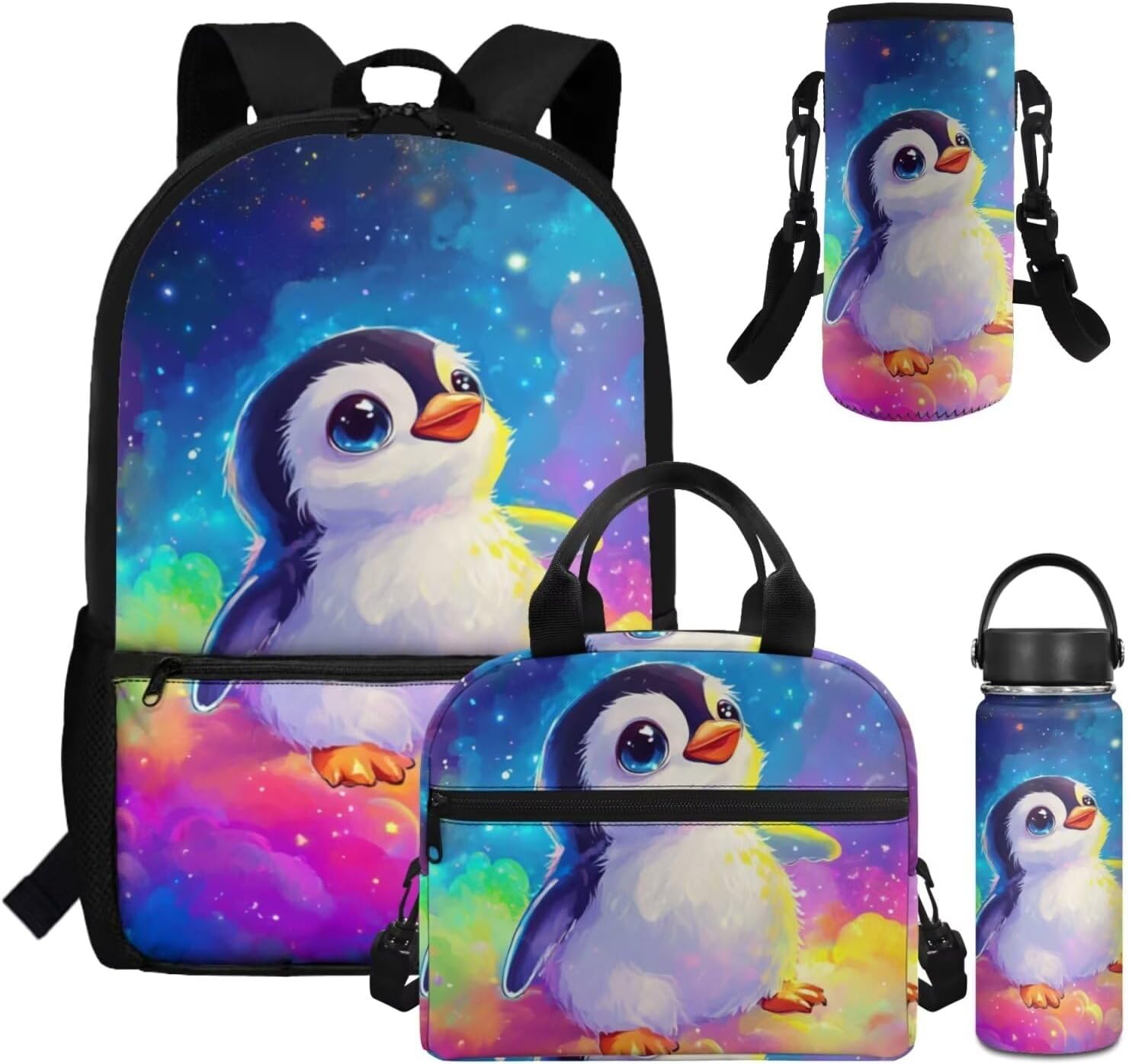 Dolyues Cherry Blossom Koala Girls Backpack Purses for Kids 9-10 Kawaii Backpack for Girls Large School Bag 4pcs with Water Bottle and Cover for Travel - Image 13