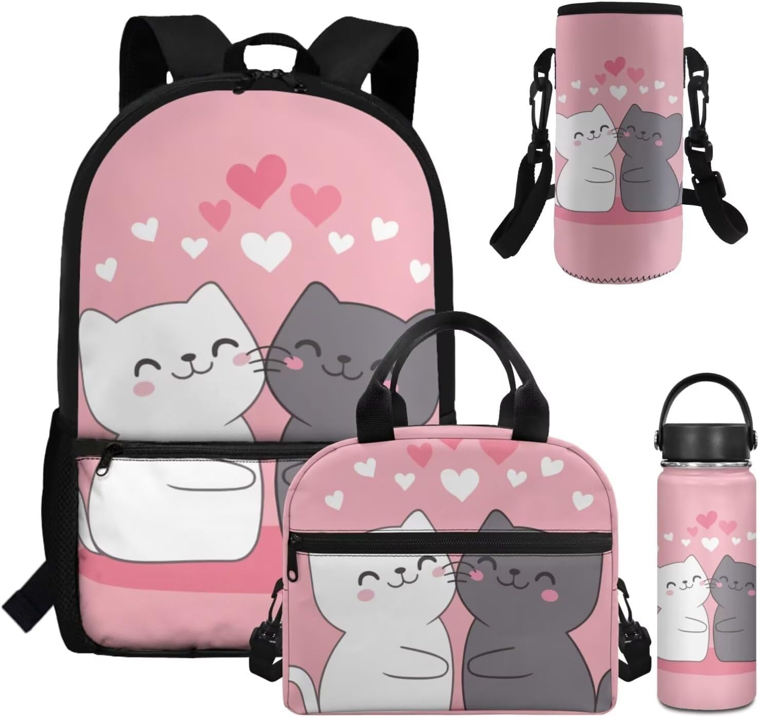 Dolyues Cherry Blossom Koala Girls Backpack Purses for Kids 9-10 Kawaii Backpack for Girls Large School Bag 4pcs with Water Bottle and Cover for Travel - Image 35