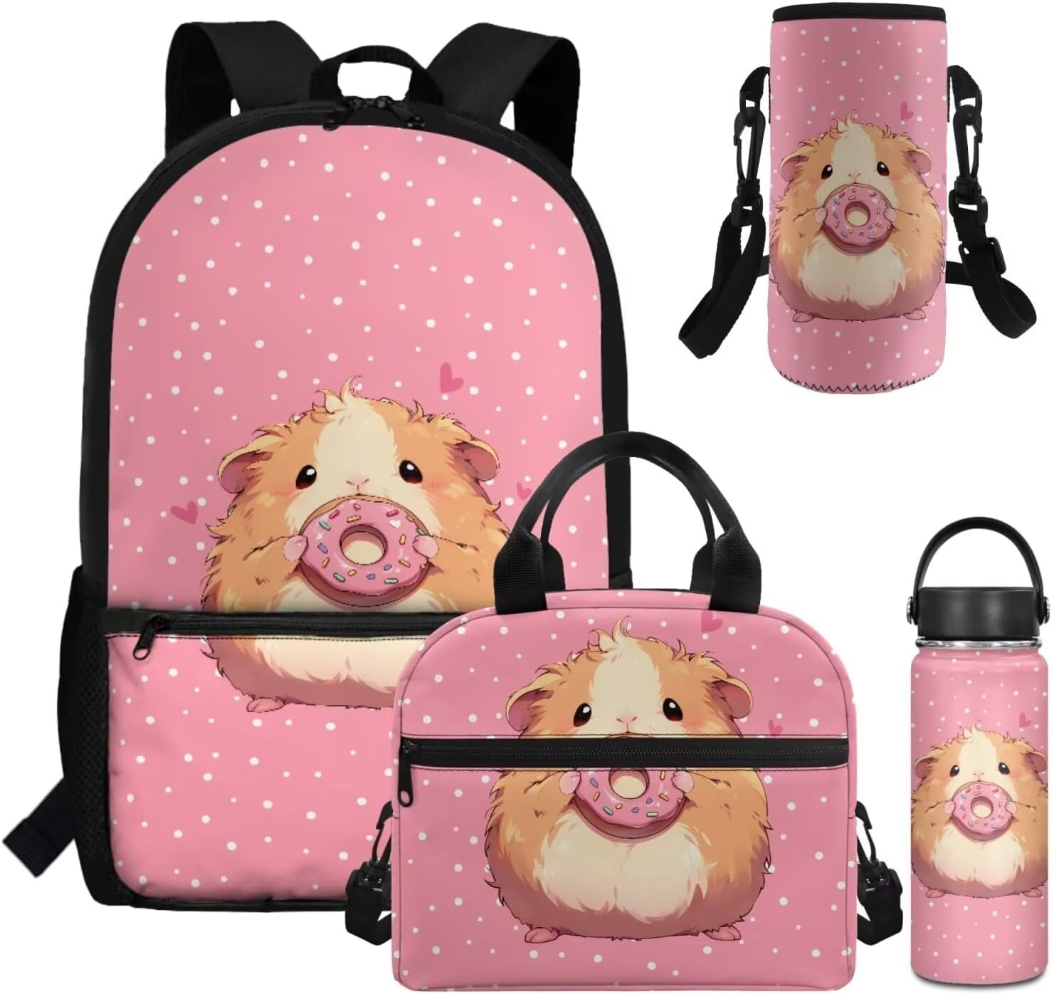 Dolyues Cherry Blossom Koala Girls Backpack Purses for Kids 9-10 Kawaii Backpack for Girls Large School Bag 4pcs with Water Bottle and Cover for Travel - Image 34
