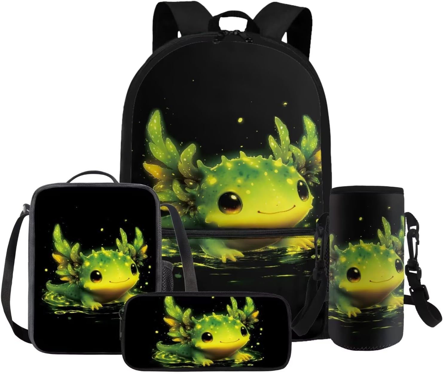FOR U DESIGNS Axolotl Back Pack for Kids Kawaii Backpack for 5th Grade Girls Lunch Box Cute Girls Bookbag Set with Lunchbox Lightweight School Bag Set 4 Pcs - Image 17