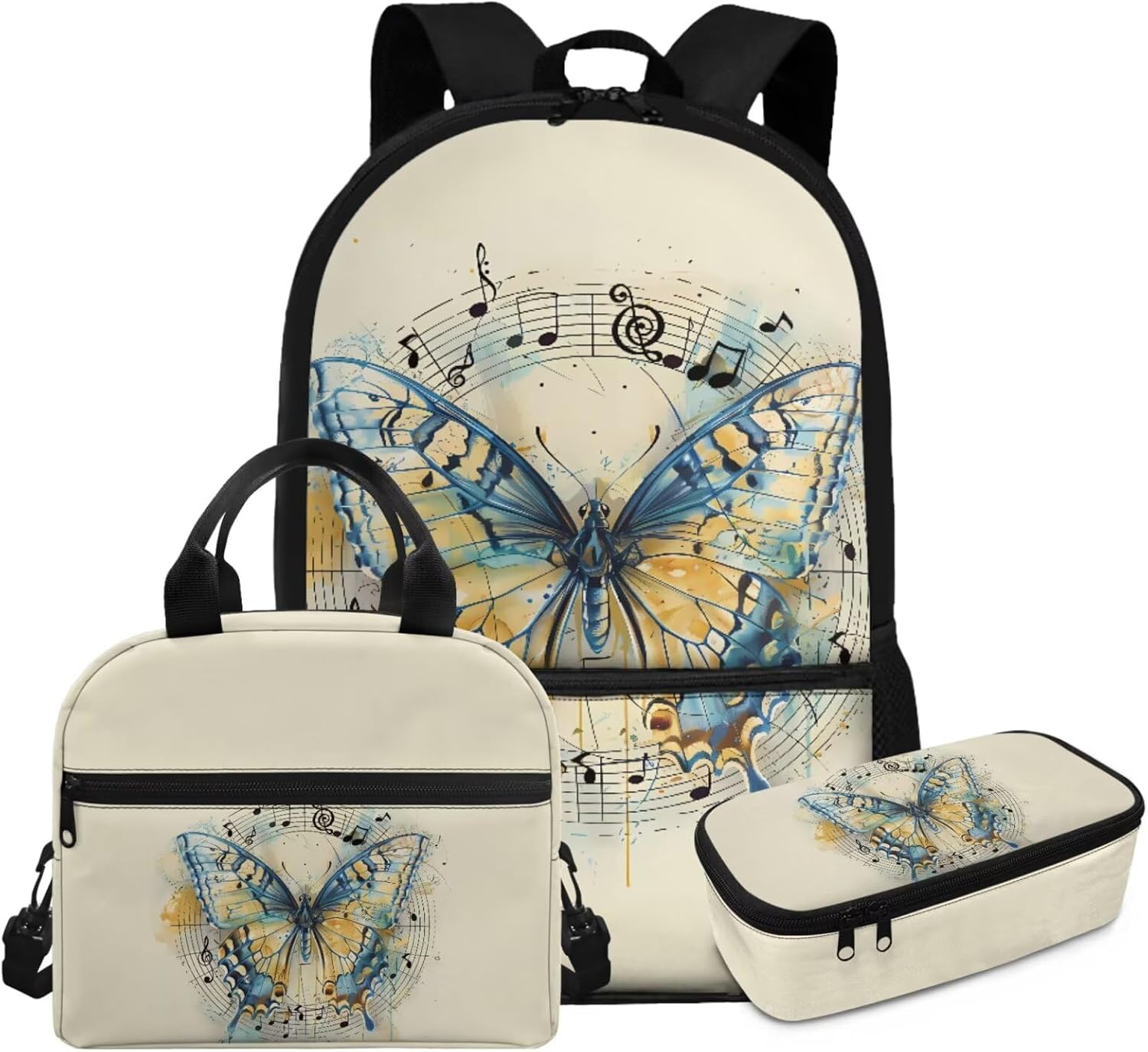 Glorowreny Cat Backpack for School Set of 3 Kawaii Sunflower Girls Bookbag Ages 6-8 with Lunch Box Portable Practical Insulated Lunch Bag Kids Girls Ideal for Daily Use - Image 17