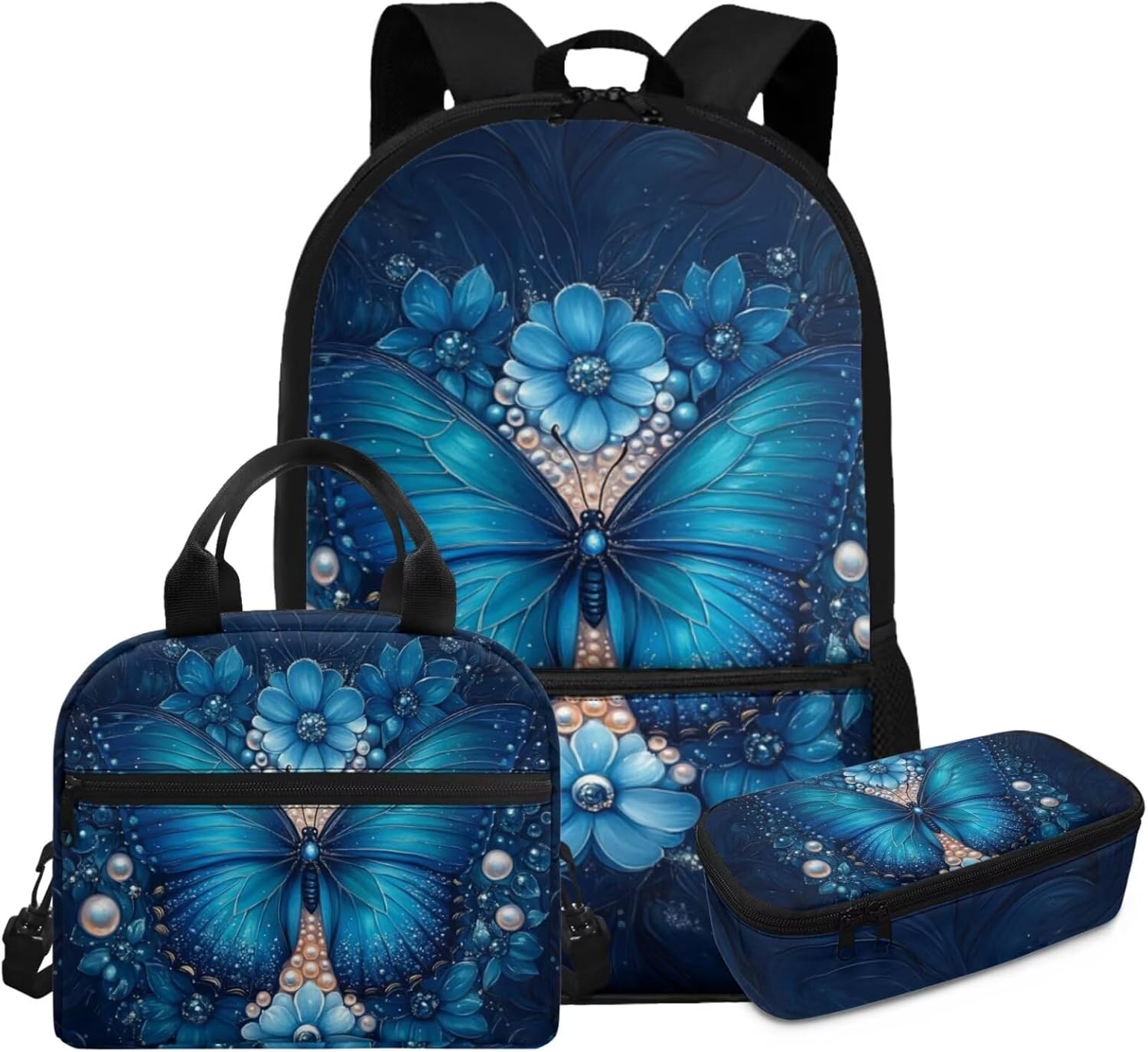 Glorowreny Cat Backpack for School Set of 3 Kawaii Sunflower Girls Bookbag Ages 6-8 with Lunch Box Portable Practical Insulated Lunch Bag Kids Girls Ideal for Daily Use - Image 25