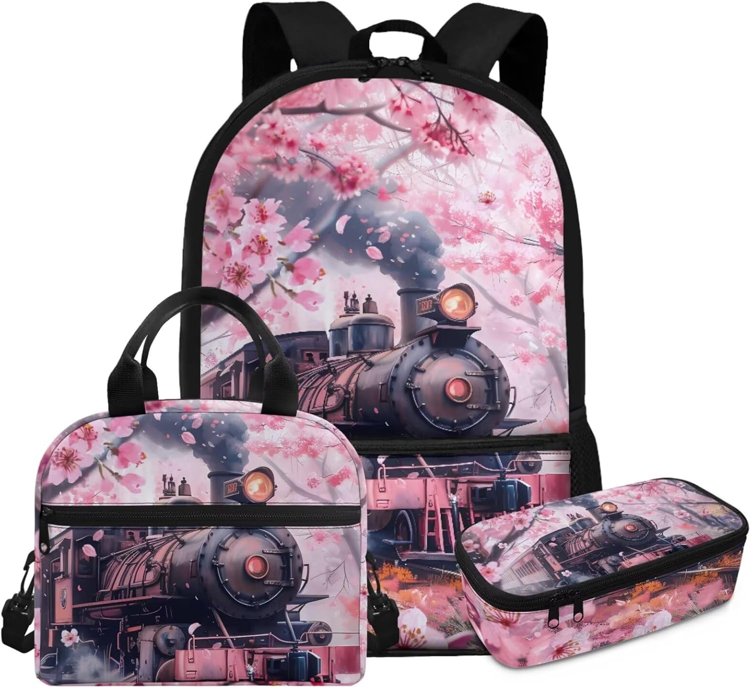 Glorowreny Cat Backpack for School Set of 3 Kawaii Sunflower Girls Bookbag Ages 6-8 with Lunch Box Portable Practical Insulated Lunch Bag Kids Girls Ideal for Daily Use - Image 21