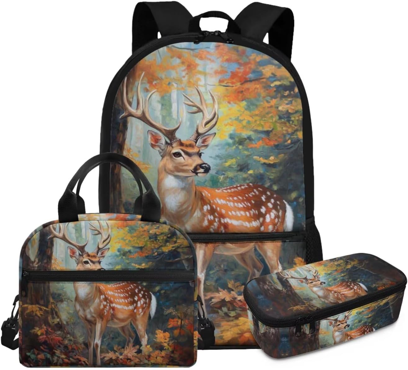 Glorowreny Cat Backpack for School Set of 3 Kawaii Sunflower Girls Bookbag Ages 6-8 with Lunch Box Portable Practical Insulated Lunch Bag Kids Girls Ideal for Daily Use - Image 18