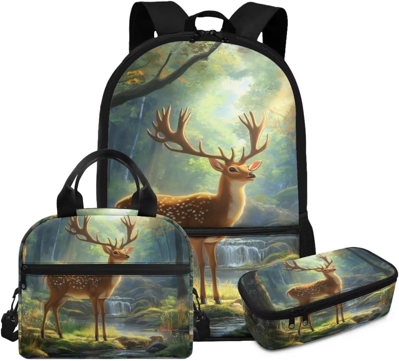 Glorowreny Cat Backpack for School Set of 3 Kawaii Sunflower Girls Bookbag Ages 6-8 with Lunch Box Portable Practical Insulated Lunch Bag Kids Girls Ideal for Daily Use - Image 16