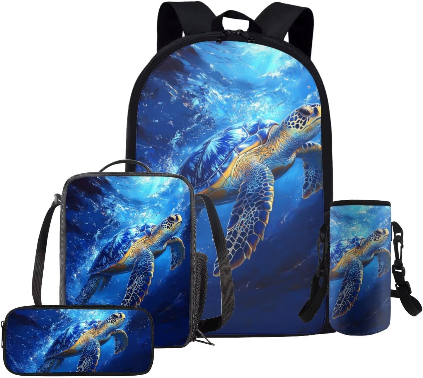 Glorowreny Cavy Girls Backpack with Lunch Box 8-10 Kawaii Animal Cute Bookbag for Teen Girls Preppy Set of 4 17 Inch Daisy Floral Lunchbag with Shoulder Strap Kids for Camping - Image 26