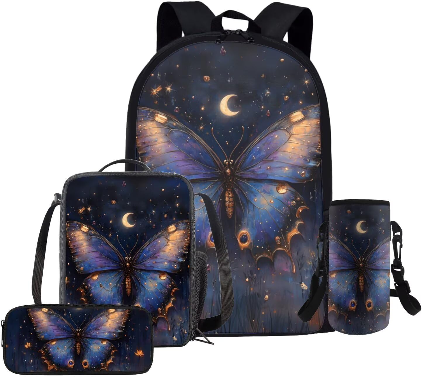 Glorowreny Cavy Girls Backpack with Lunch Box 8-10 Kawaii Animal Cute Bookbag for Teen Girls Preppy Set of 4 17 Inch Daisy Floral Lunchbag with Shoulder Strap Kids for Camping - Image 30