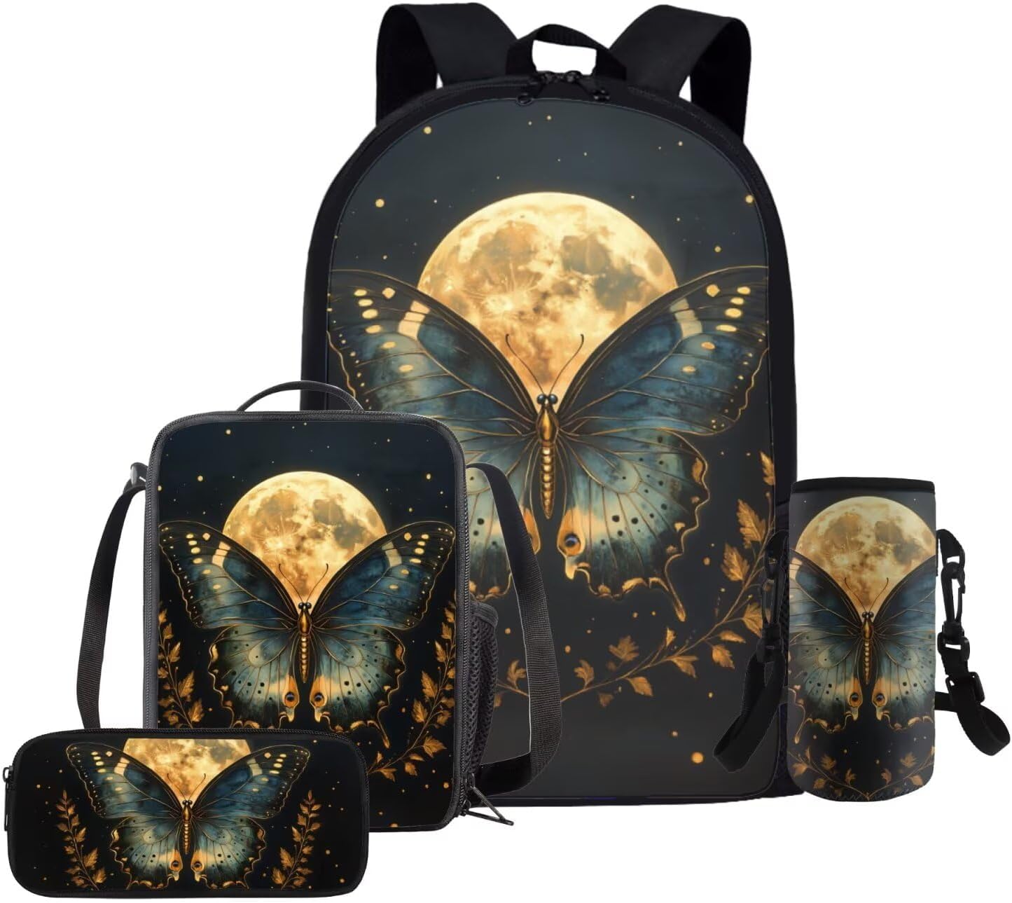 Glorowreny Cavy Girls Backpack with Lunch Box 8-10 Kawaii Animal Cute Bookbag for Teen Girls Preppy Set of 4 17 Inch Daisy Floral Lunchbag with Shoulder Strap Kids for Camping - Image 29