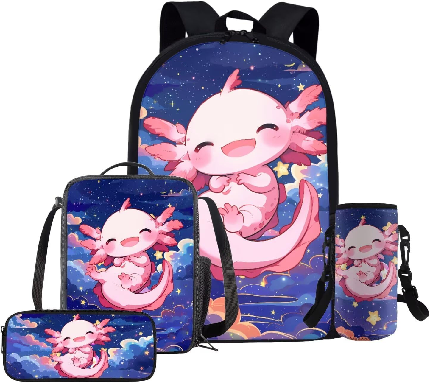 Glorowreny Cavy Girls Backpack with Lunch Box 8-10 Kawaii Animal Cute Bookbag for Teen Girls Preppy Set of 4 17 Inch Daisy Floral Lunchbag with Shoulder Strap Kids for Camping - Image 25