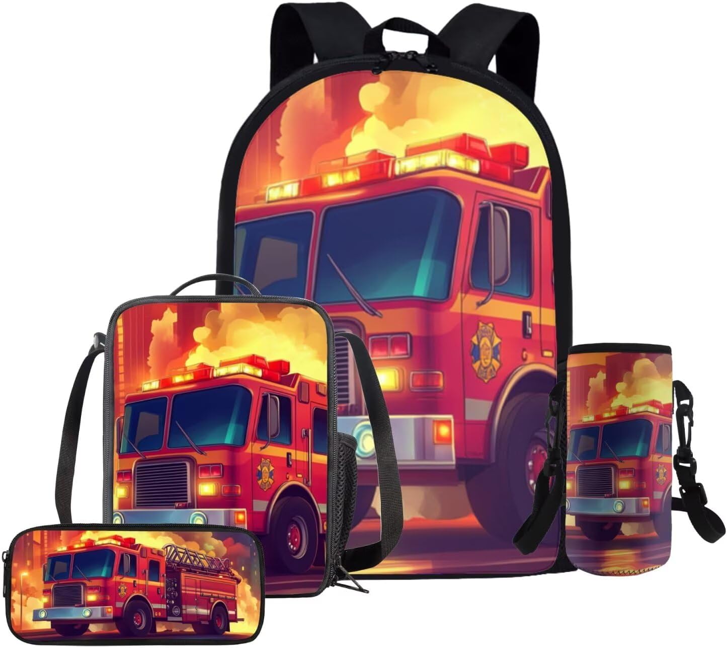 Glorowreny Cavy Girls Backpack with Lunch Box 8-10 Kawaii Animal Cute Bookbag for Teen Girls Preppy Set of 4 17 Inch Daisy Floral Lunchbag with Shoulder Strap Kids for Camping - Image 31