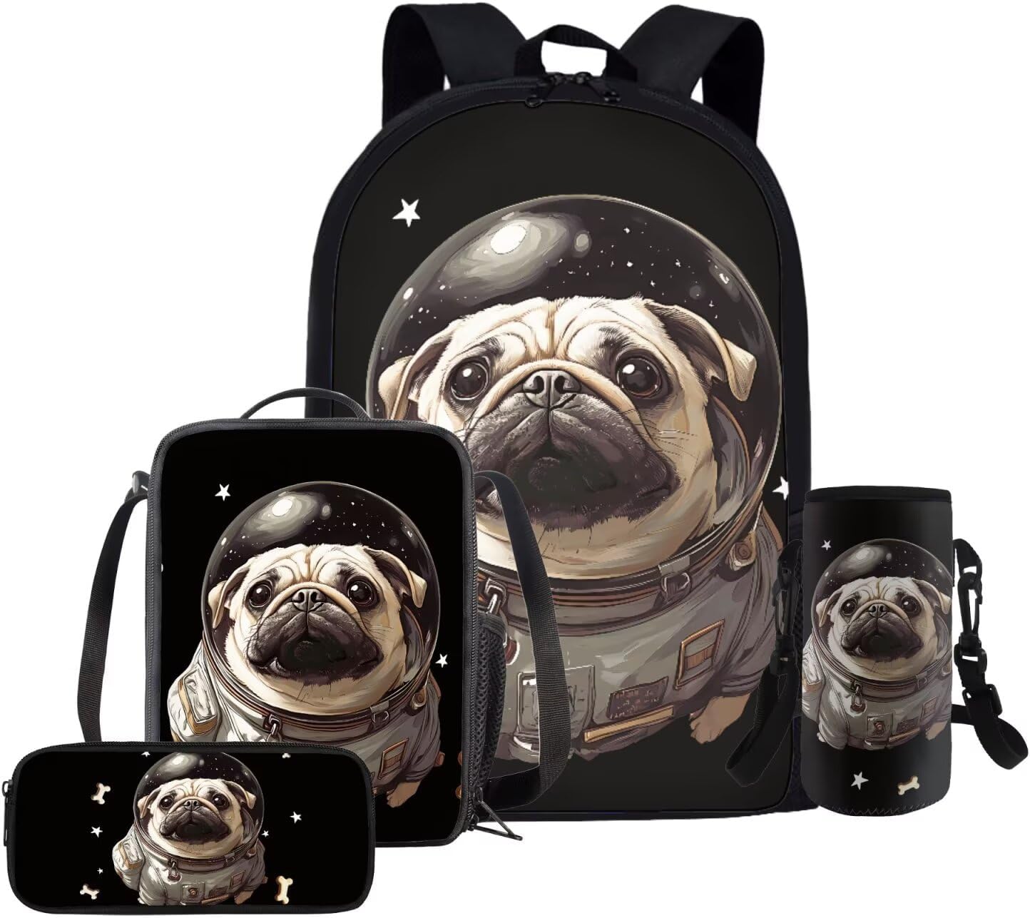 Glorowreny Cavy Girls Backpack with Lunch Box 8-10 Kawaii Animal Cute Bookbag for Teen Girls Preppy Set of 4 17 Inch Daisy Floral Lunchbag with Shoulder Strap Kids for Camping - Image 11