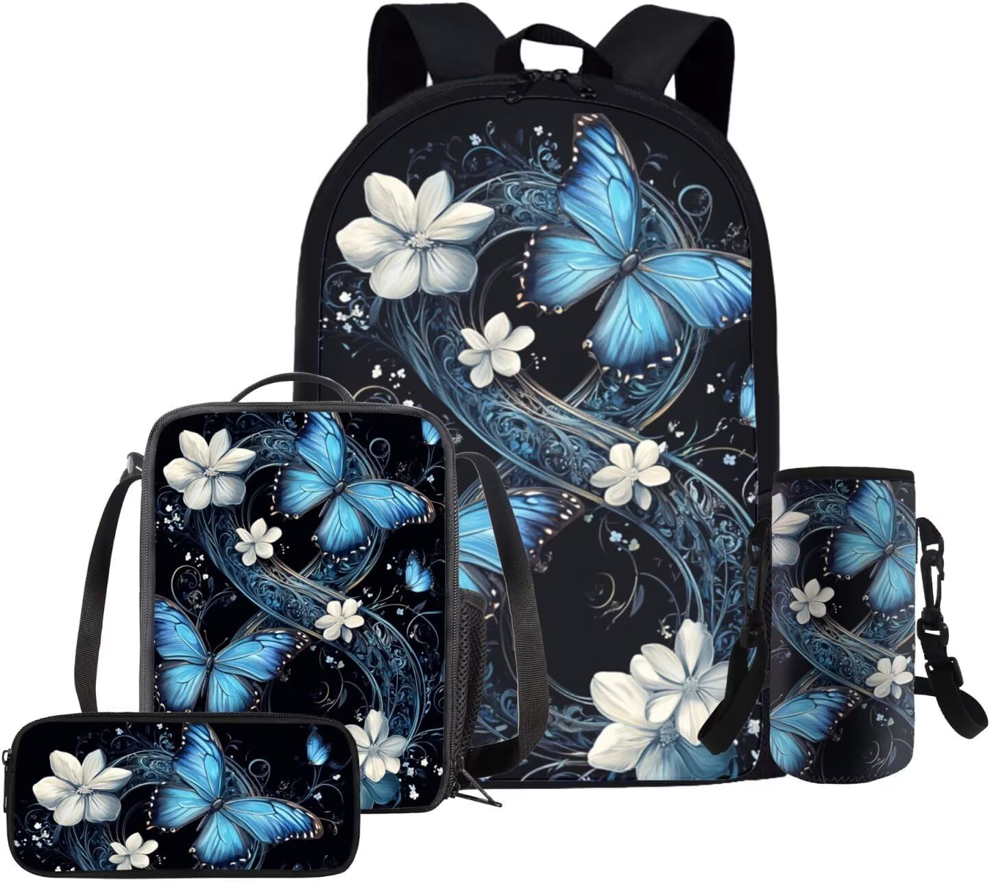 Glorowreny Cavy Girls Backpack with Lunch Box 8-10 Kawaii Animal Cute Bookbag for Teen Girls Preppy Set of 4 17 Inch Daisy Floral Lunchbag with Shoulder Strap Kids for Camping - Image 16