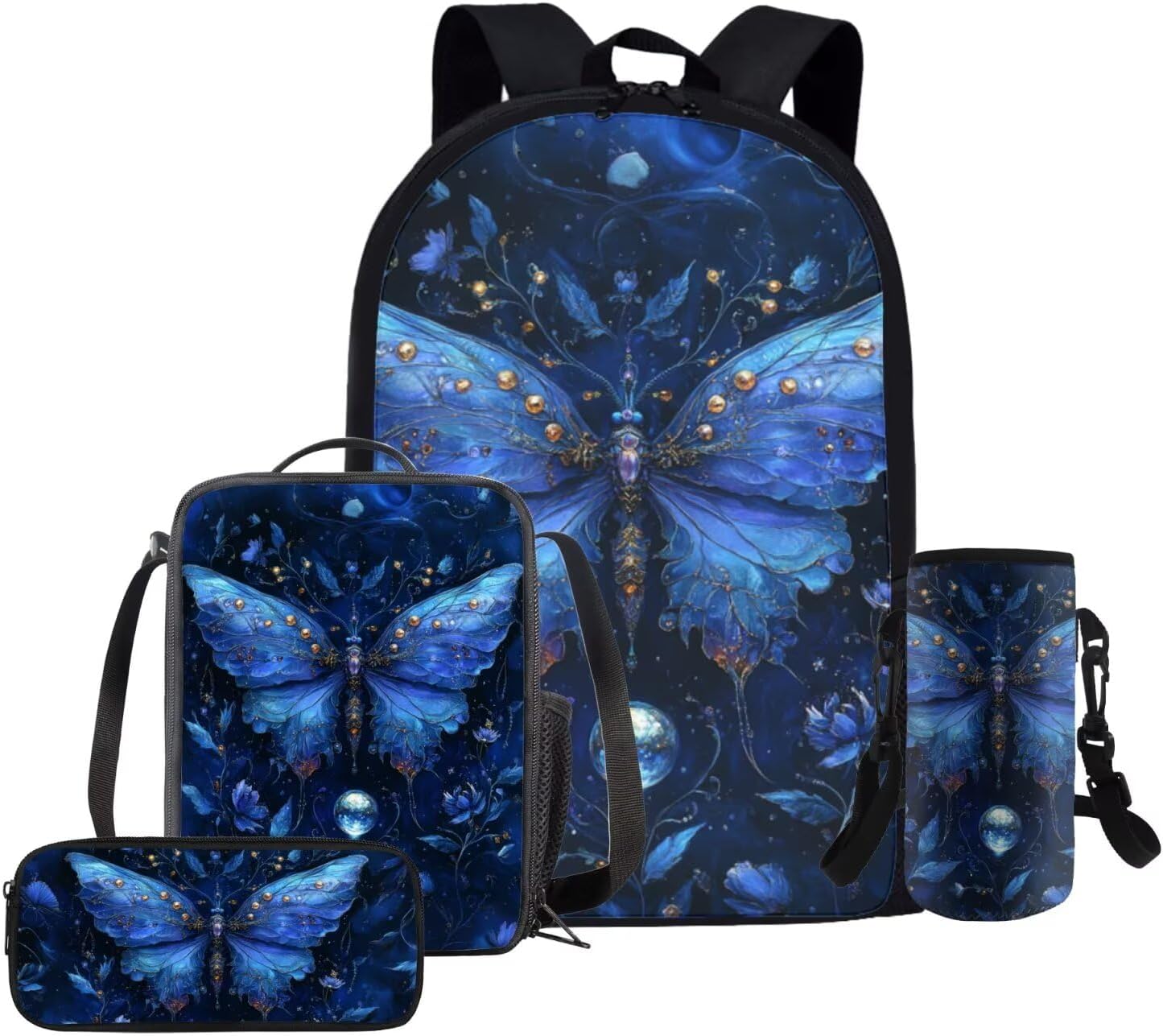 Glorowreny Cavy Girls Backpack with Lunch Box 8-10 Kawaii Animal Cute Bookbag for Teen Girls Preppy Set of 4 17 Inch Daisy Floral Lunchbag with Shoulder Strap Kids for Camping - Image 22