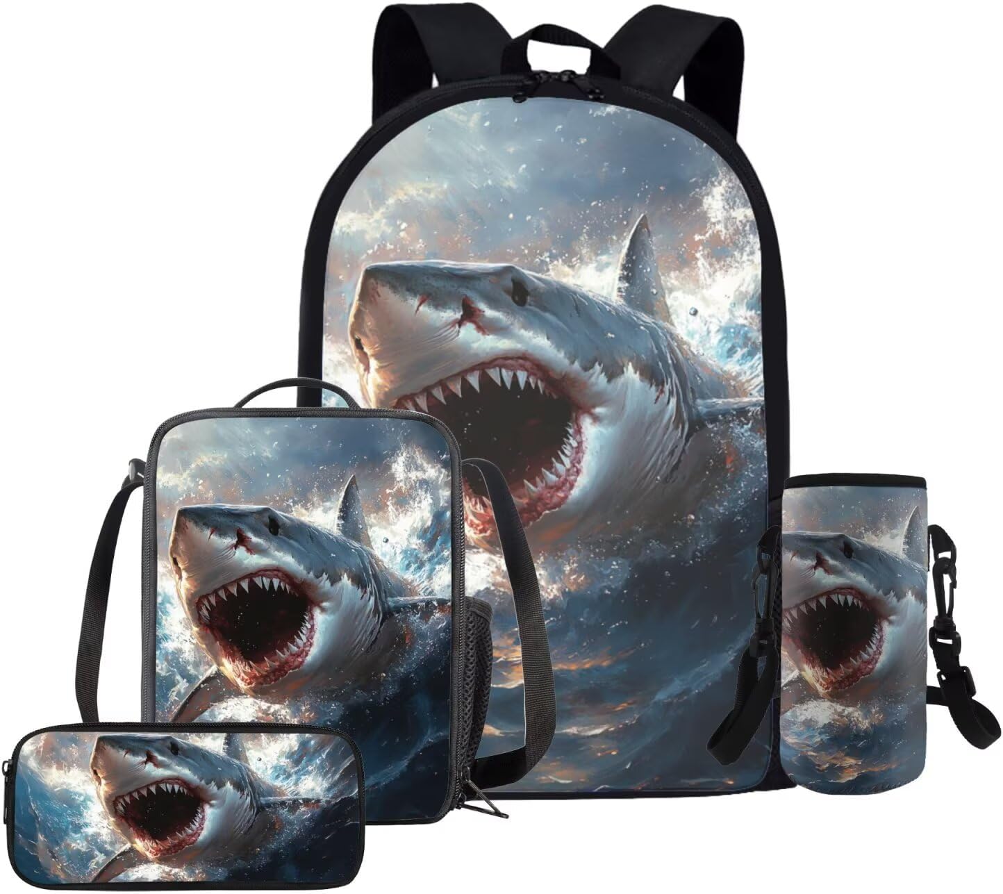 Glorowreny Cavy Girls Backpack with Lunch Box 8-10 Kawaii Animal Cute Bookbag for Teen Girls Preppy Set of 4 17 Inch Daisy Floral Lunchbag with Shoulder Strap Kids for Camping - Image 35