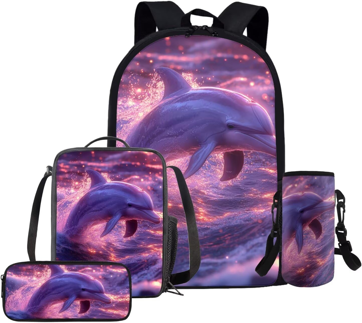 Glorowreny Cavy Girls Backpack with Lunch Box 8-10 Kawaii Animal Cute Bookbag for Teen Girls Preppy Set of 4 17 Inch Daisy Floral Lunchbag with Shoulder Strap Kids for Camping - Image 17