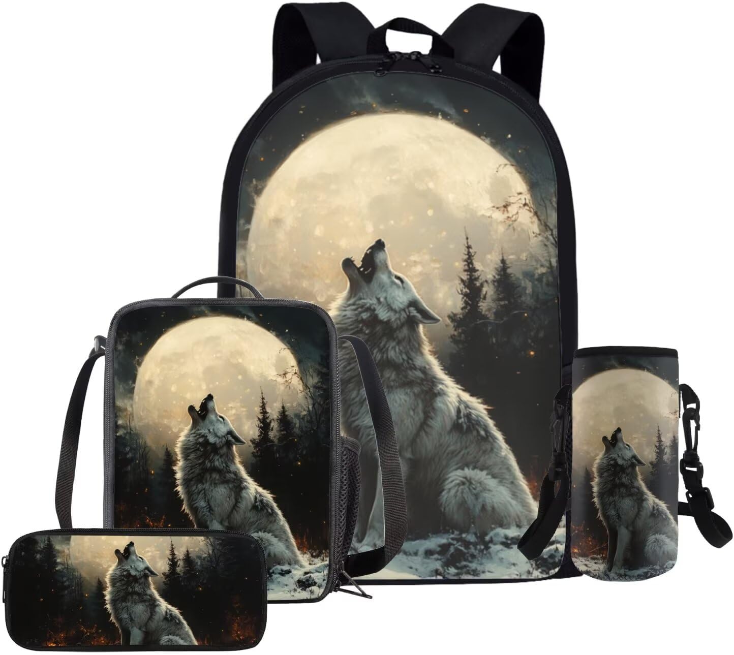 Glorowreny Cavy Girls Backpack with Lunch Box 8-10 Kawaii Animal Cute Bookbag for Teen Girls Preppy Set of 4 17 Inch Daisy Floral Lunchbag with Shoulder Strap Kids for Camping - Image 13