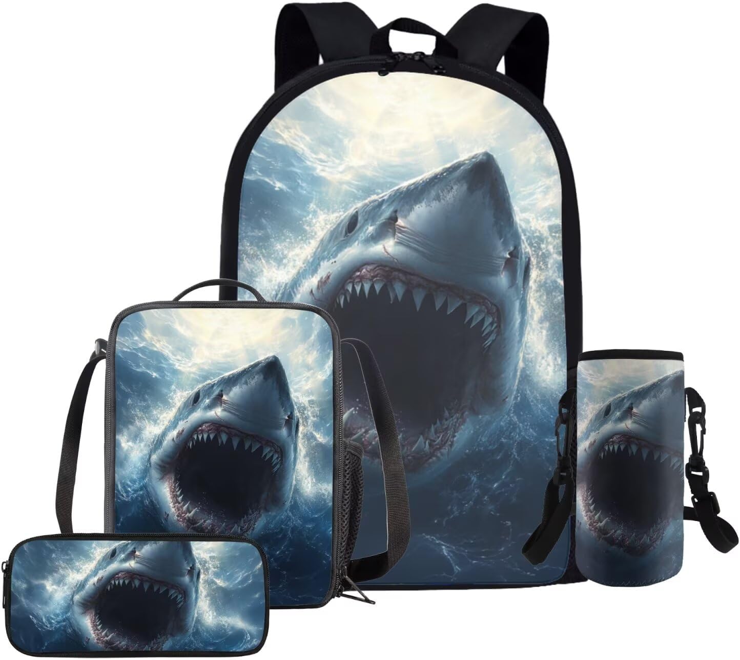 Glorowreny Cavy Girls Backpack with Lunch Box 8-10 Kawaii Animal Cute Bookbag for Teen Girls Preppy Set of 4 17 Inch Daisy Floral Lunchbag with Shoulder Strap Kids for Camping - Image 19