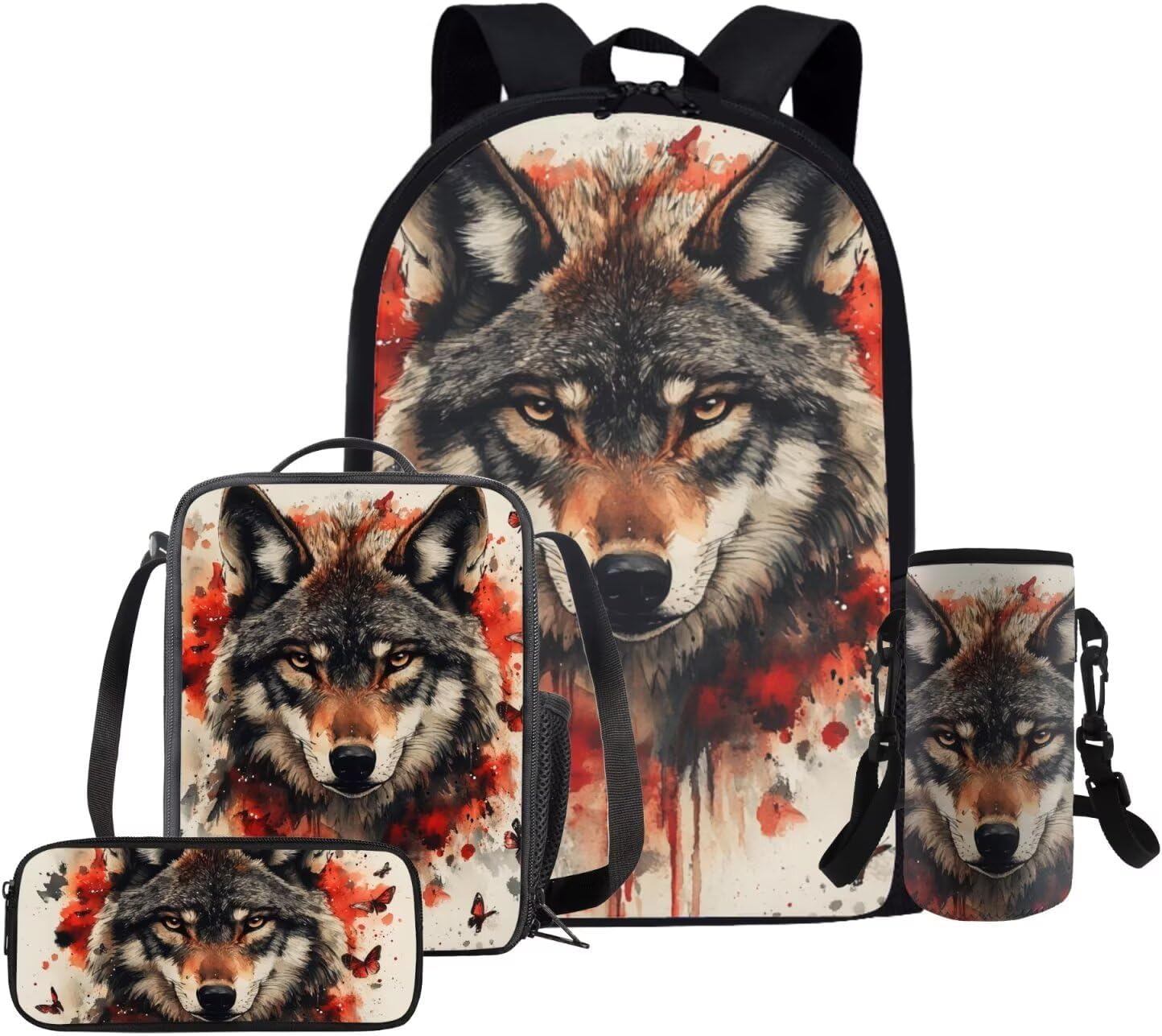 Glorowreny Cavy Girls Backpack with Lunch Box 8-10 Kawaii Animal Cute Bookbag for Teen Girls Preppy Set of 4 17 Inch Daisy Floral Lunchbag with Shoulder Strap Kids for Camping - Image 37