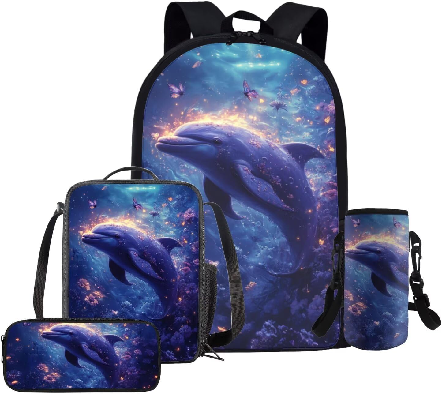 Glorowreny Cavy Girls Backpack with Lunch Box 8-10 Kawaii Animal Cute Bookbag for Teen Girls Preppy Set of 4 17 Inch Daisy Floral Lunchbag with Shoulder Strap Kids for Camping - Image 33