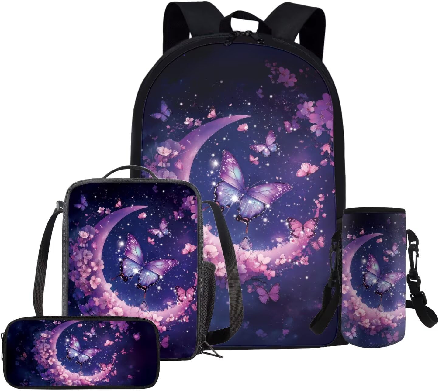 Glorowreny Cavy Girls Backpack with Lunch Box 8-10 Kawaii Animal Cute Bookbag for Teen Girls Preppy Set of 4 17 Inch Daisy Floral Lunchbag with Shoulder Strap Kids for Camping - Image 23