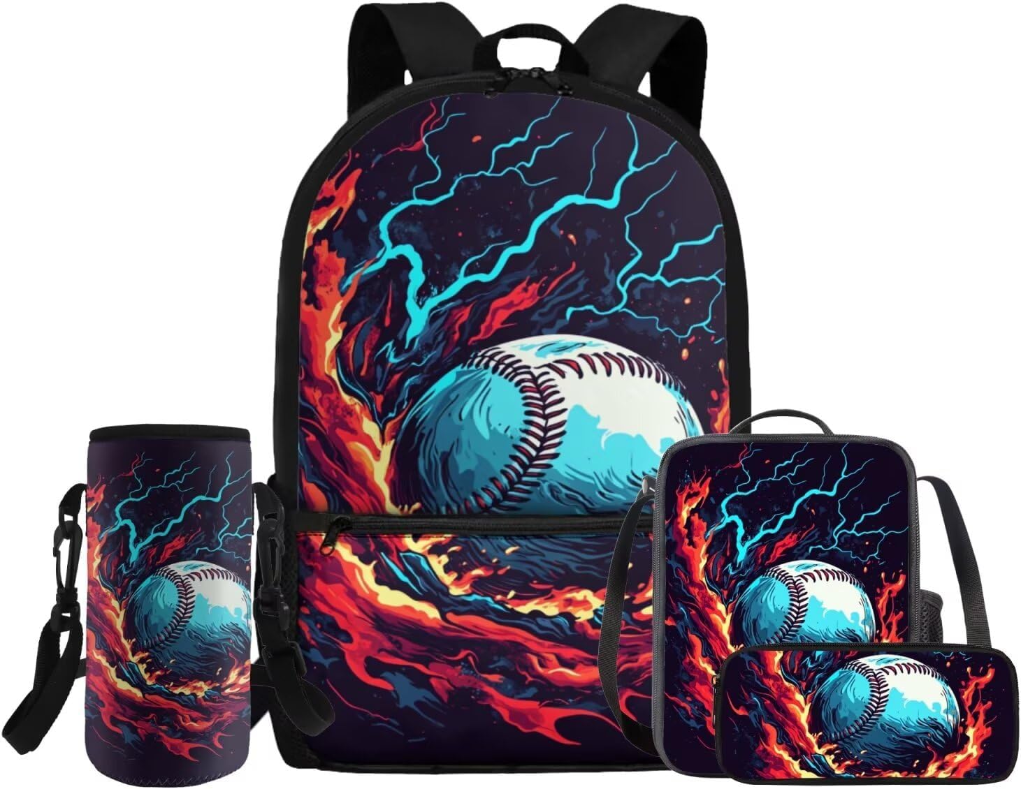 Glorowreny Dolphin Backpack for Boys with Lunch Box Blue Ocean Kids Lunchbag with Cup Holder Kawaii Kids Bookbag Boys 10-12 Lightweight Lunchbag with Strap School Set 4 in 1 - Image 19