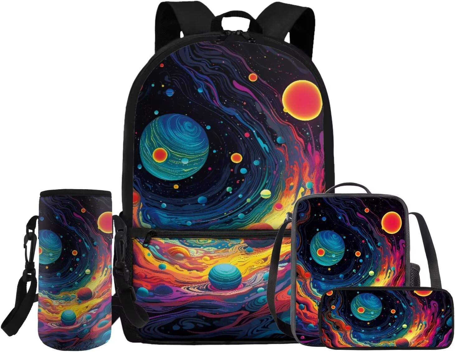 Glorowreny Dolphin Backpack for Boys with Lunch Box Blue Ocean Kids Lunchbag with Cup Holder Kawaii Kids Bookbag Boys 10-12 Lightweight Lunchbag with Strap School Set 4 in 1 - Image 22