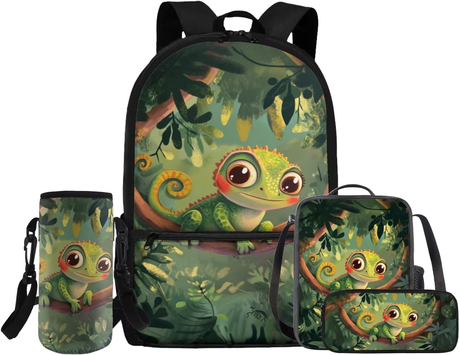 Glorowreny Dolphin Backpack for Boys with Lunch Box Blue Ocean Kids Lunchbag with Cup Holder Kawaii Kids Bookbag Boys 10-12 Lightweight Lunchbag with Strap School Set 4 in 1 - Image 9