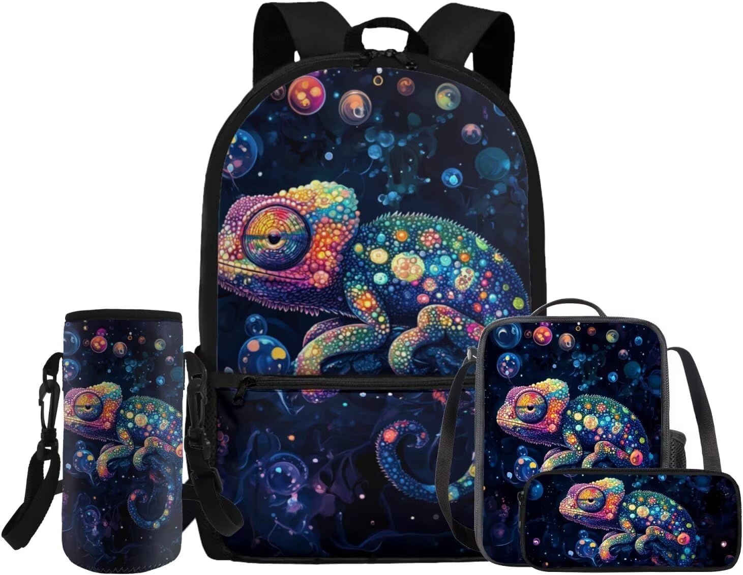 Glorowreny Dolphin Backpack for Boys with Lunch Box Blue Ocean Kids Lunchbag with Cup Holder Kawaii Kids Bookbag Boys 10-12 Lightweight Lunchbag with Strap School Set 4 in 1 - Image 12