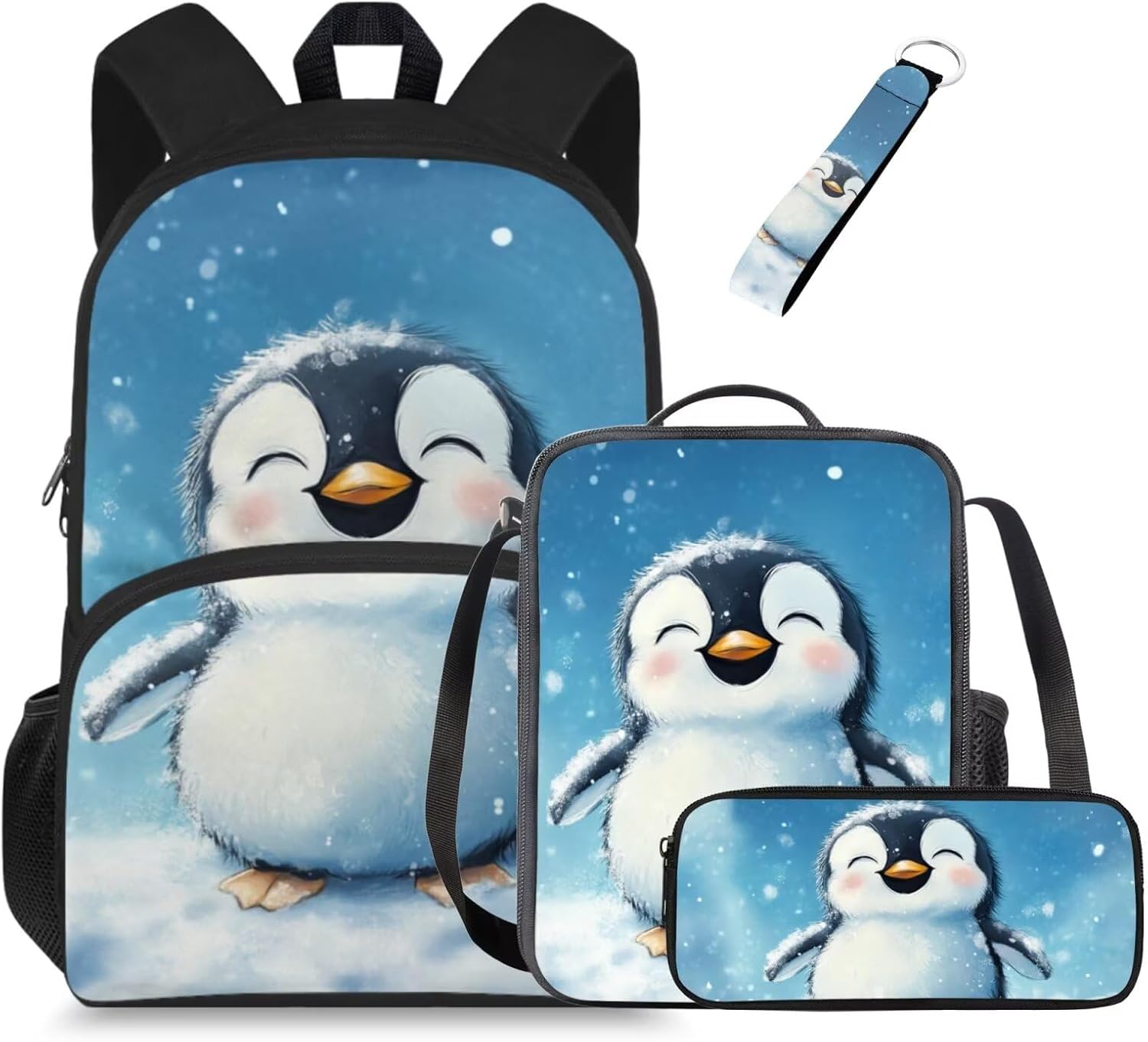 Glorowreny Highland Cow Girls Backpack with Lunch Box Kawaii 15 Inch Bookbag for Girls 7-8 Ages Lightweight School Lunch Bag for Kids 4 Piece Casual Daycare Bags - Image 16