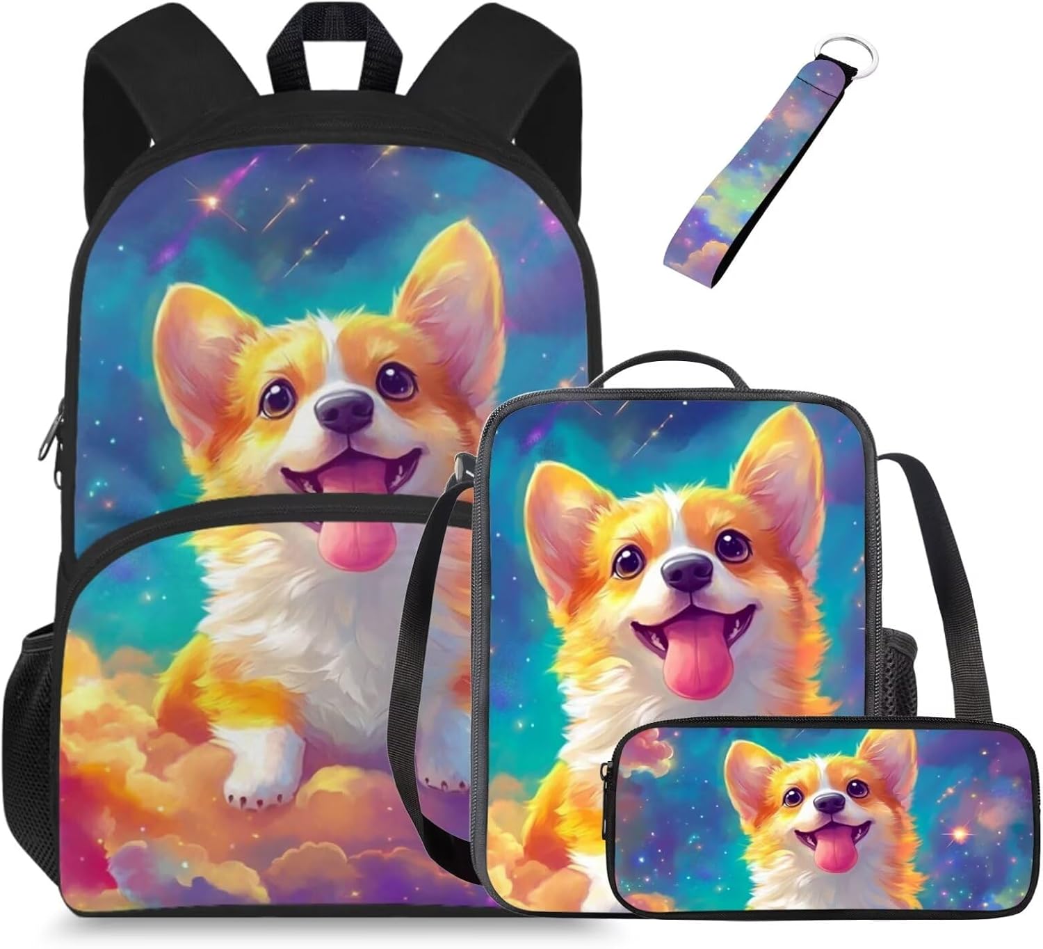 Glorowreny Highland Cow Girls Backpack with Lunch Box Kawaii 15 Inch Bookbag for Girls 7-8 Ages Lightweight School Lunch Bag for Kids 4 Piece Casual Daycare Bags - Image 19