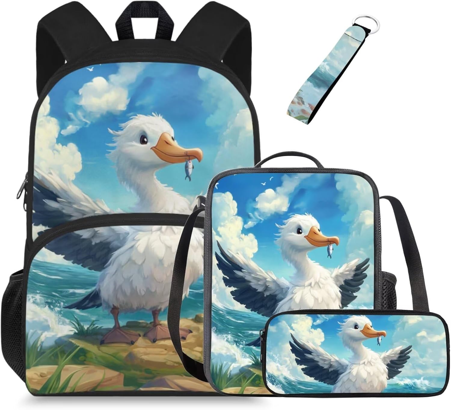 Glorowreny Highland Cow Girls Backpack with Lunch Box Kawaii 15 Inch Bookbag for Girls 7-8 Ages Lightweight School Lunch Bag for Kids 4 Piece Casual Daycare Bags - Image 21