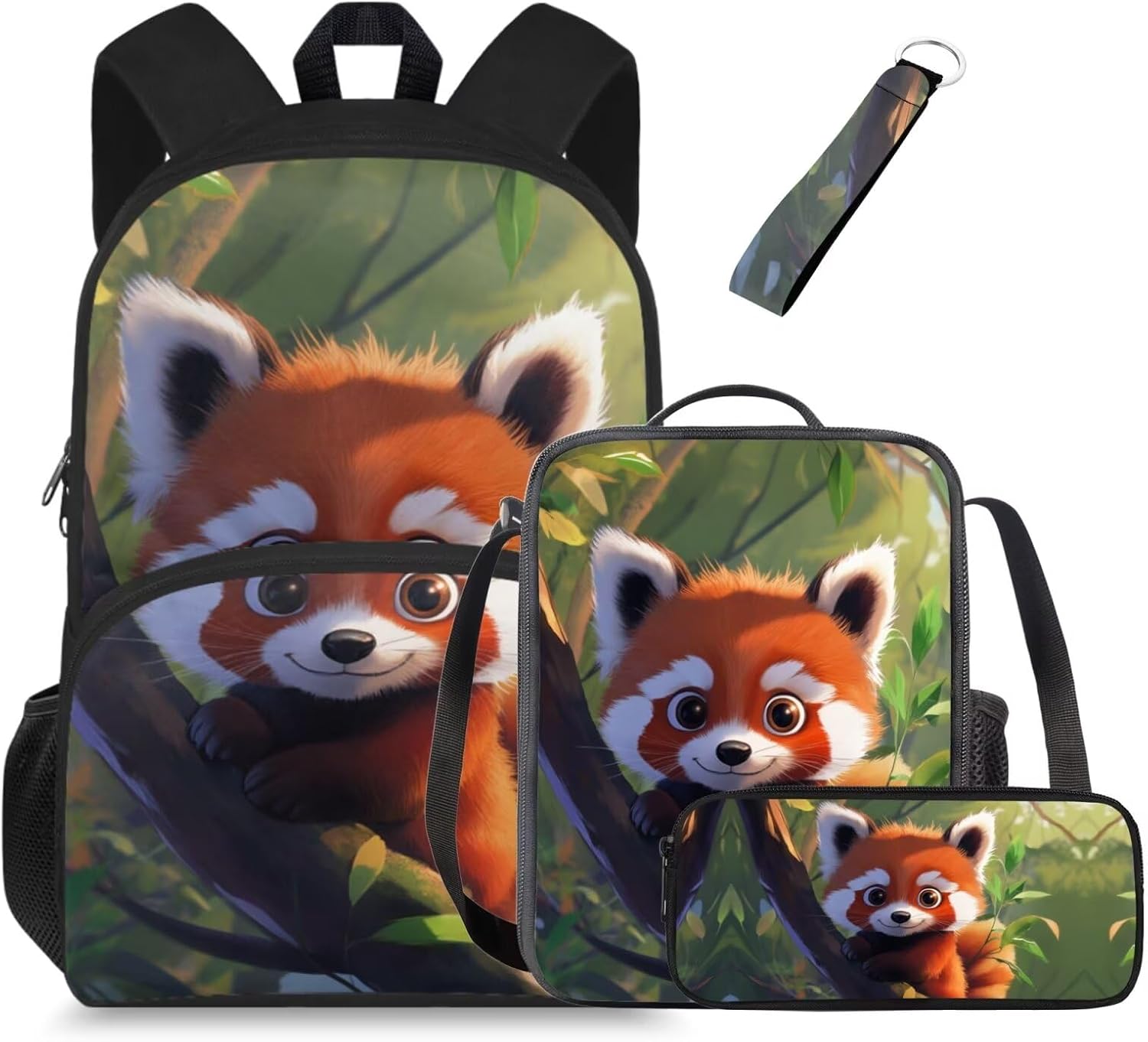 Glorowreny Highland Cow Girls Backpack with Lunch Box Kawaii 15 Inch Bookbag for Girls 7-8 Ages Lightweight School Lunch Bag for Kids 4 Piece Casual Daycare Bags - Image 25