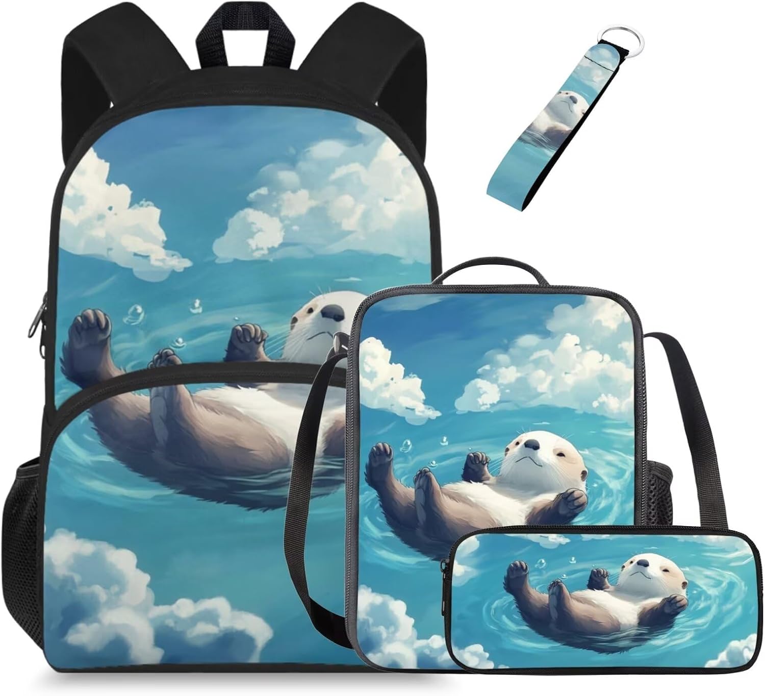 Glorowreny Highland Cow Girls Backpack with Lunch Box Kawaii 15 Inch Bookbag for Girls 7-8 Ages Lightweight School Lunch Bag for Kids 4 Piece Casual Daycare Bags - Image 12