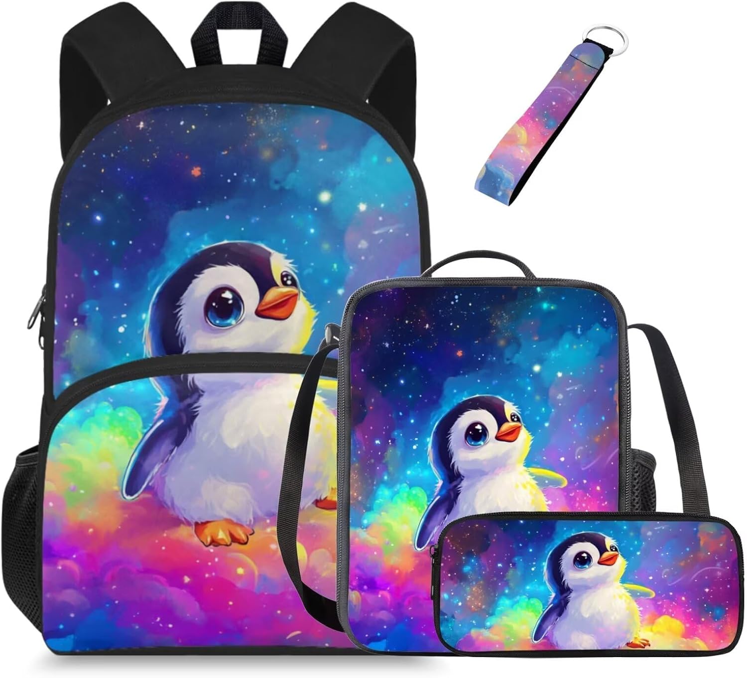 Glorowreny Highland Cow Girls Backpack with Lunch Box Kawaii 15 Inch Bookbag for Girls 7-8 Ages Lightweight School Lunch Bag for Kids 4 Piece Casual Daycare Bags - Image 15