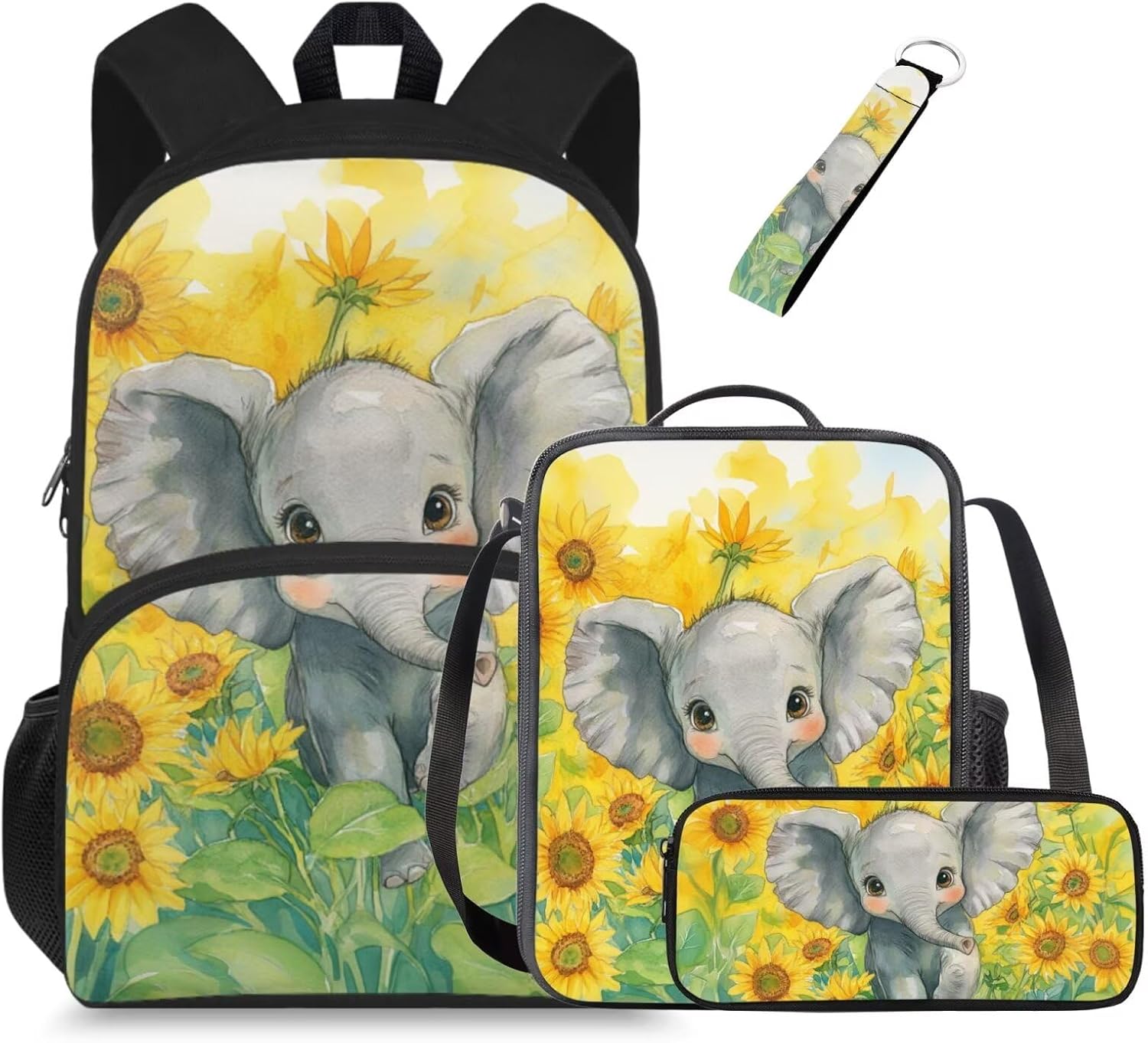 Glorowreny Highland Cow Girls Backpack with Lunch Box Kawaii 15 Inch Bookbag for Girls 7-8 Ages Lightweight School Lunch Bag for Kids 4 Piece Casual Daycare Bags - Image 20