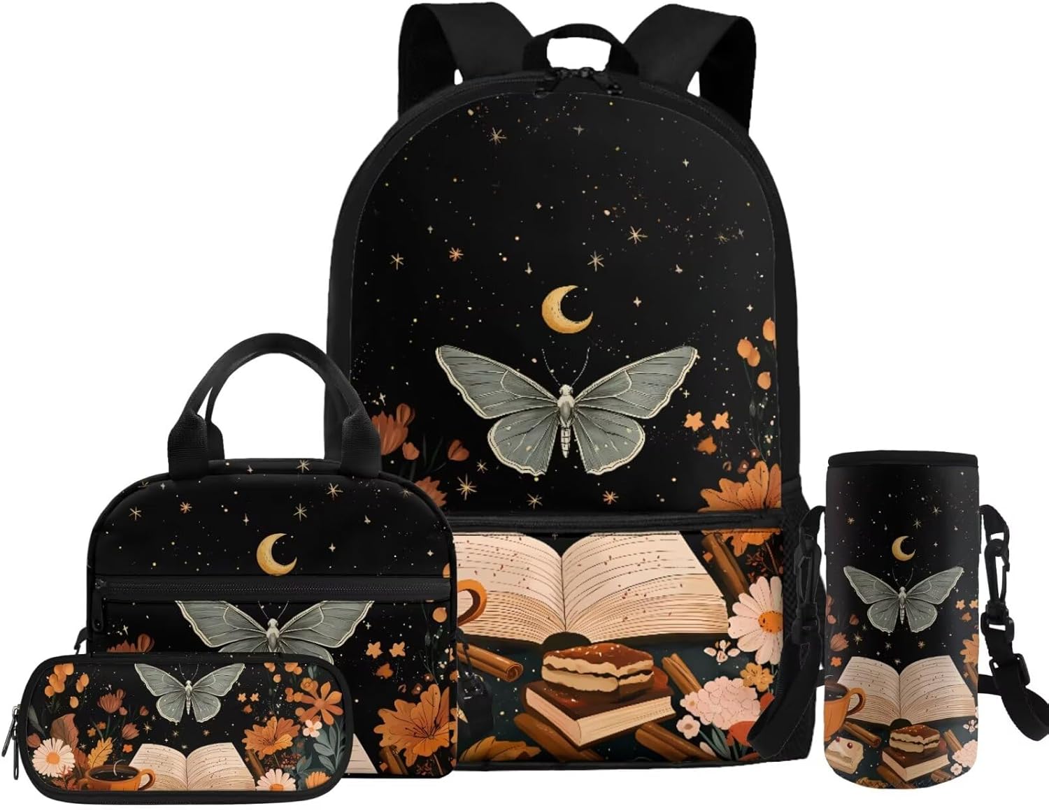 Glorowreny Otter Girls Backpack 10-12 Years Old Kawaii Animal Kids Lunch Bags for Girls Personalized Portable Water Bottle Holder with Strap 4 in 1 Casual School Daypack - Image 20