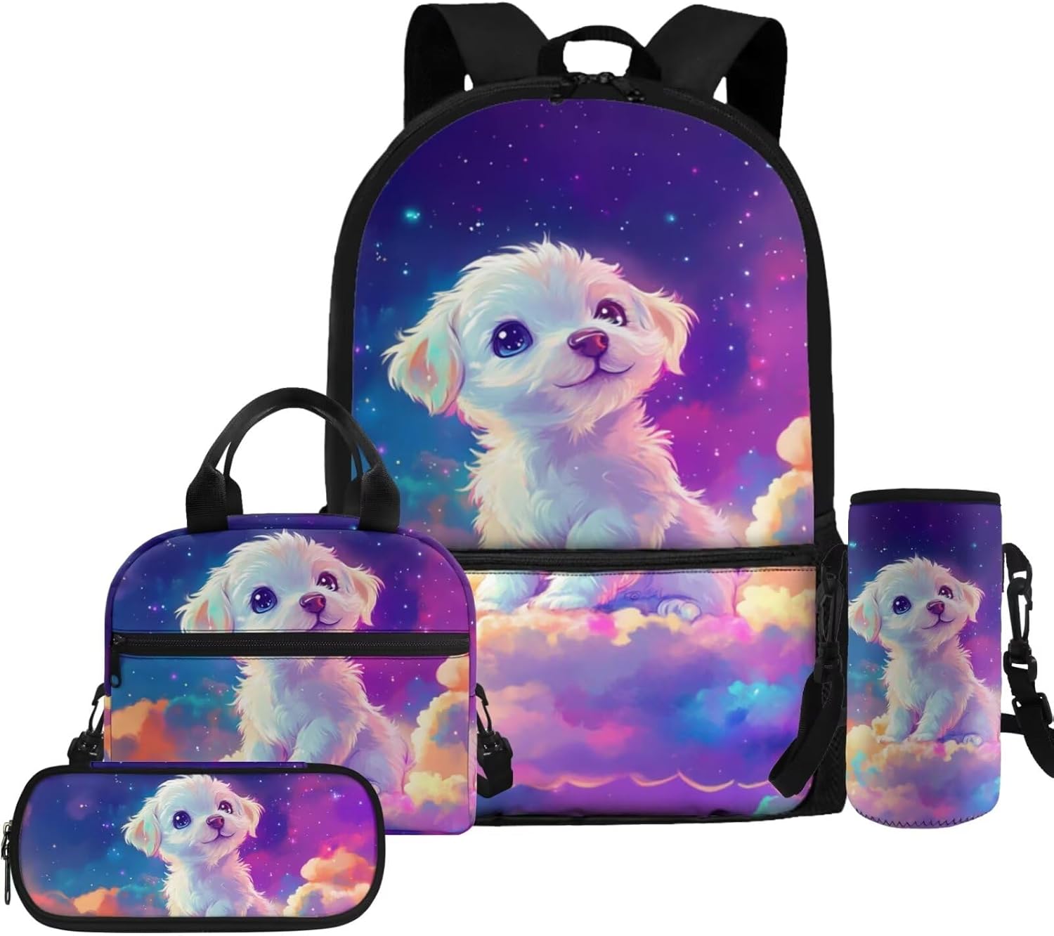 Glorowreny Otter Girls Backpack 10-12 Years Old Kawaii Animal Kids Lunch Bags for Girls Personalized Portable Water Bottle Holder with Strap 4 in 1 Casual School Daypack - Image 17