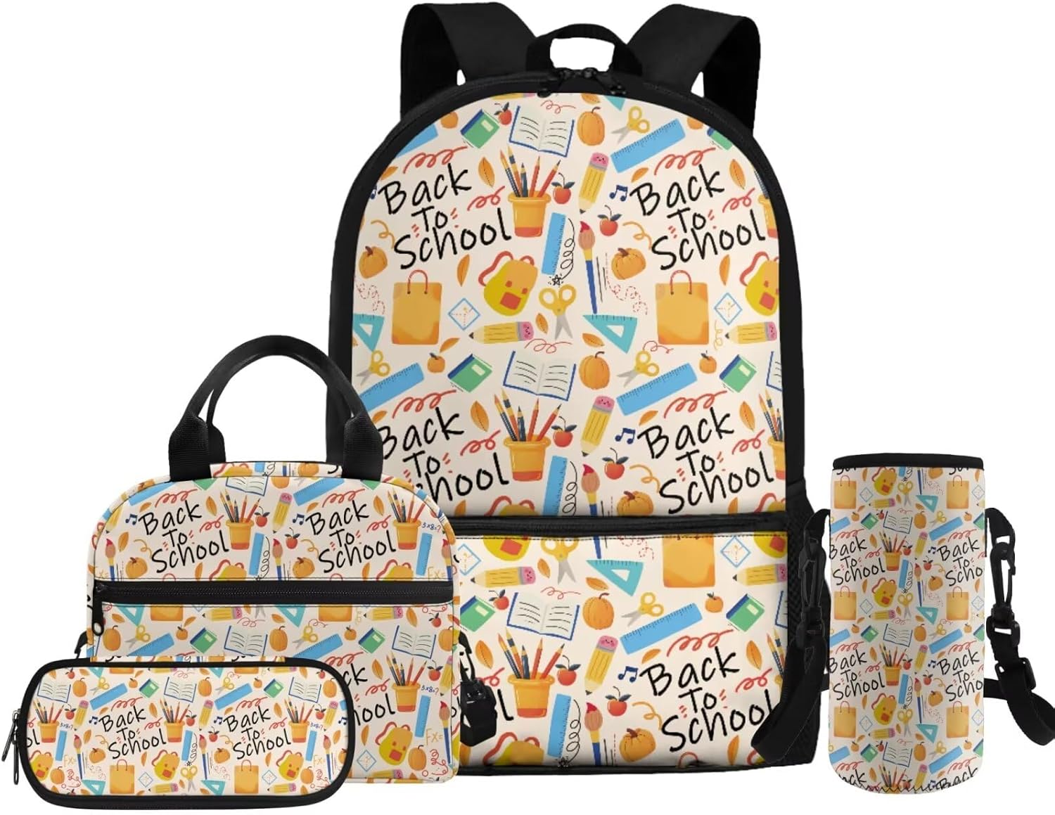 Glorowreny Otter Girls Backpack 10-12 Years Old Kawaii Animal Kids Lunch Bags for Girls Personalized Portable Water Bottle Holder with Strap 4 in 1 Casual School Daypack - Image 11