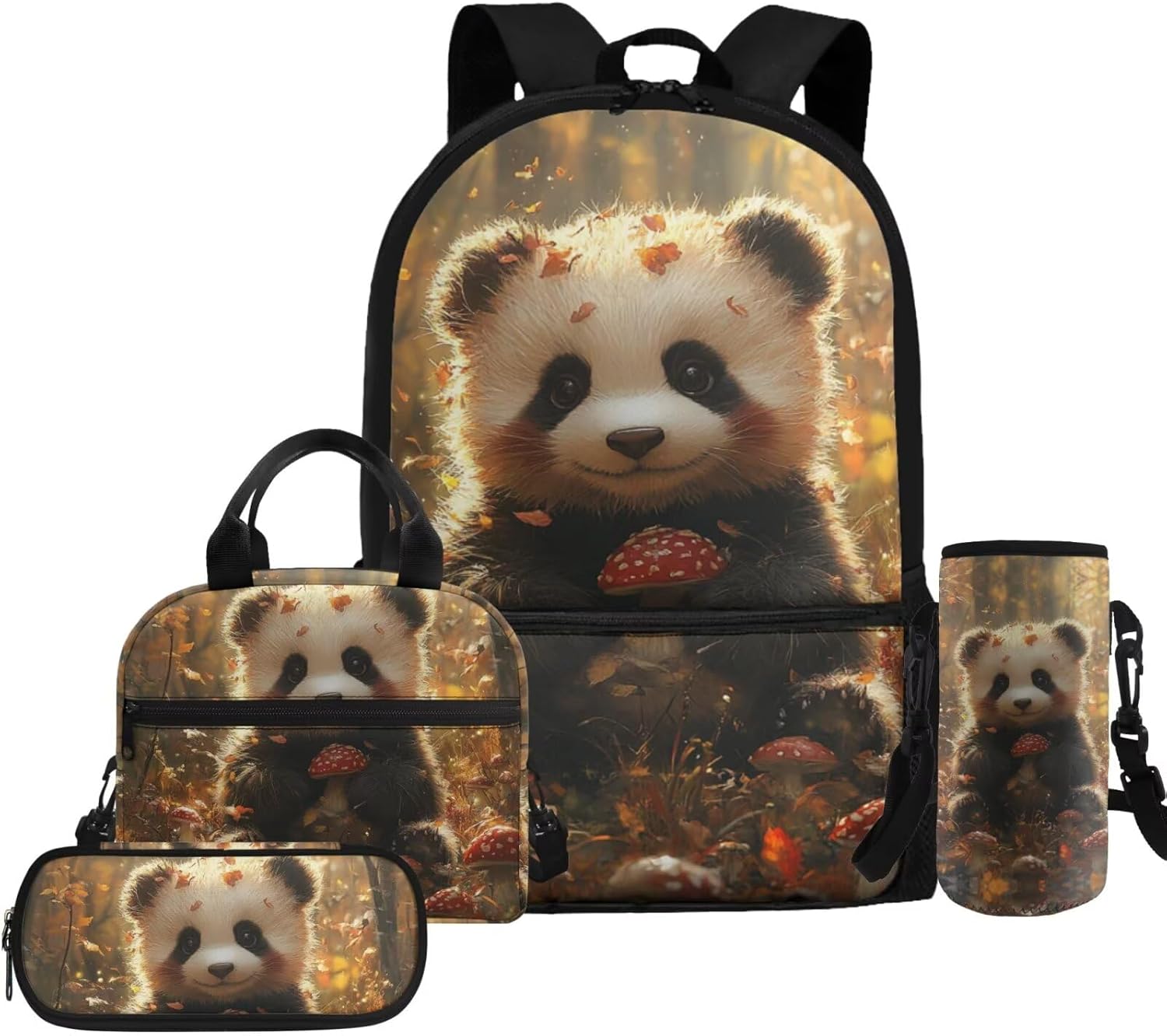 Glorowreny Otter Girls Backpack 10-12 Years Old Kawaii Animal Kids Lunch Bags for Girls Personalized Portable Water Bottle Holder with Strap 4 in 1 Casual School Daypack - Image 29