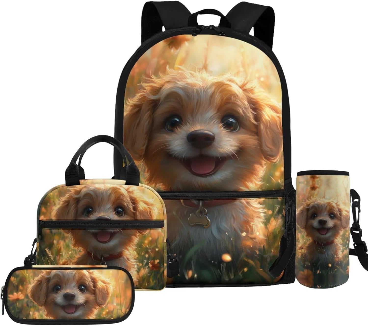 Glorowreny Otter Girls Backpack 10-12 Years Old Kawaii Animal Kids Lunch Bags for Girls Personalized Portable Water Bottle Holder with Strap 4 in 1 Casual School Daypack - Image 32