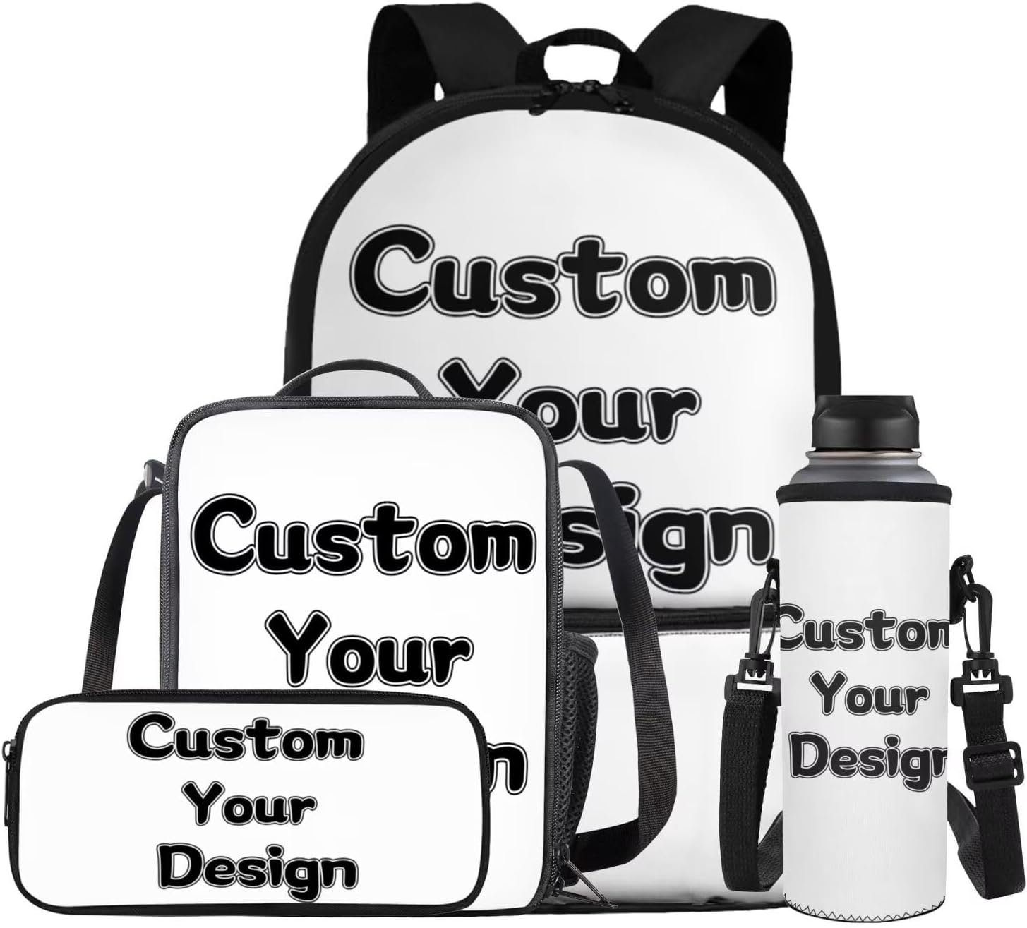 Glorowreny Penguin Backpack Kids Kawaii Animal Girls Bookbag Age 10-12 Lightweight Cute Insulated Lunch Bag Portable Water Bottle Sleeve with Strap 4 PCS Casual School Daycare Bags - Image 23