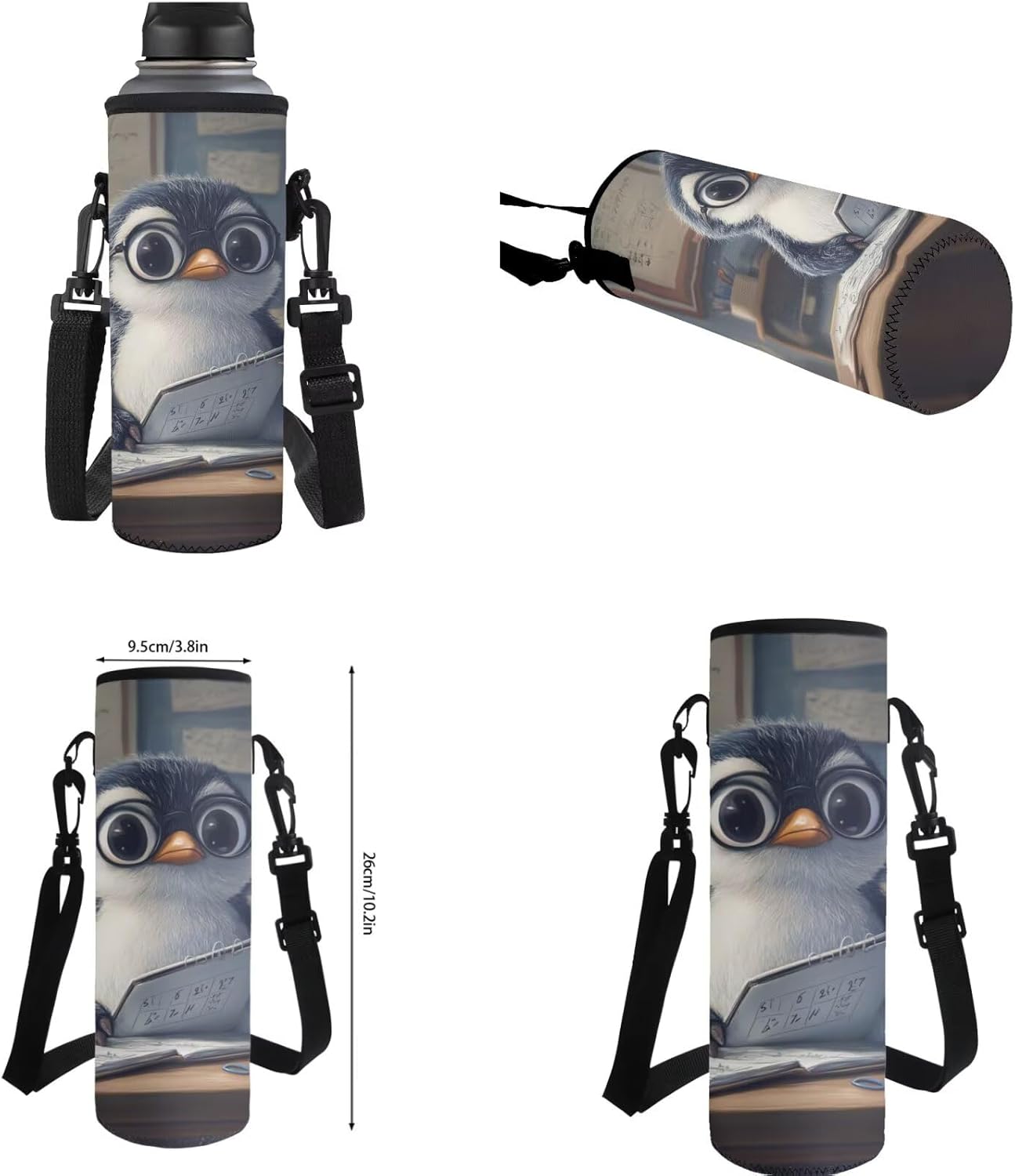 Glorowreny Penguin Backpack Kids Kawaii Animal Girls Bookbag Age 10-12 Lightweight Cute Insulated Lunch Bag Portable Water Bottle Sleeve with Strap 4 PCS Casual School Daycare Bags - Image 5