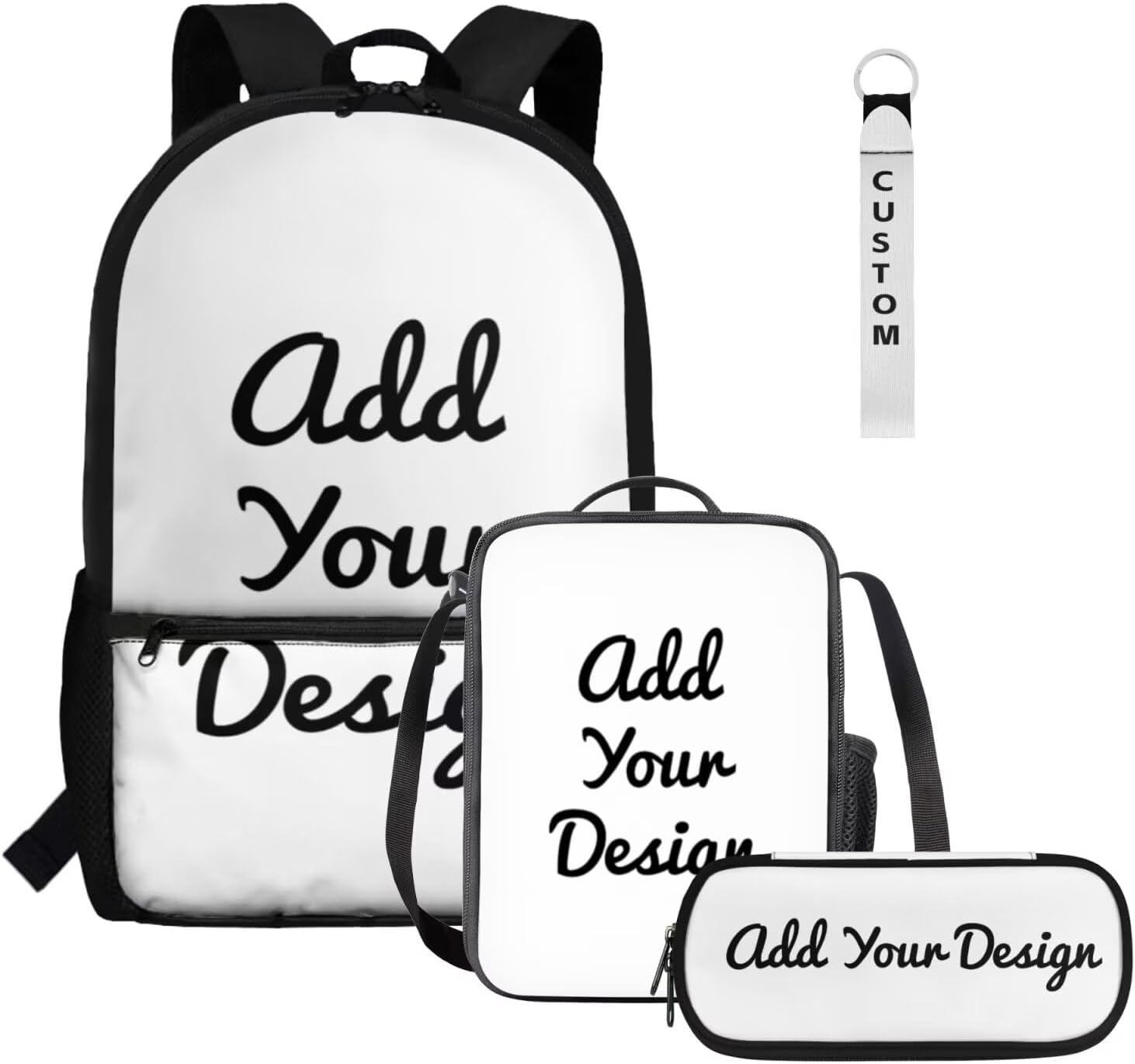 Glorowreny Seal Backpack for School Kids 10-12 Girls Large Capacity Bookbag for Teen Girls Set of 4 Lightwieght Girls Kids Lunch Bag with Strap Kawaii Kids Bookbag Keychains - Image 12