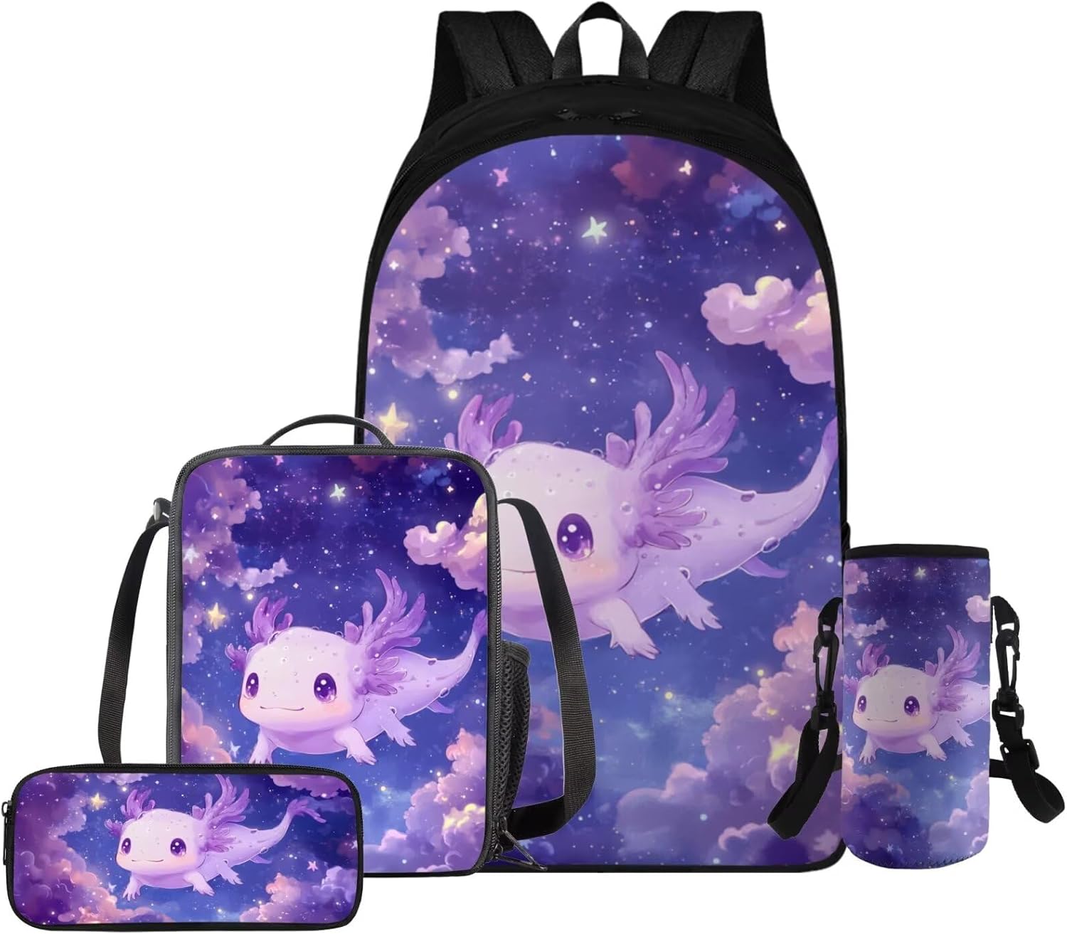 Glorowreny Squirrel Backpacks for Girls Personalized Kawaii Insulated Lunch Bag for Kids 4 in 1 Lightweight Pencil Case17 Inch Large Capacity School Knapsack for Students - Image 9