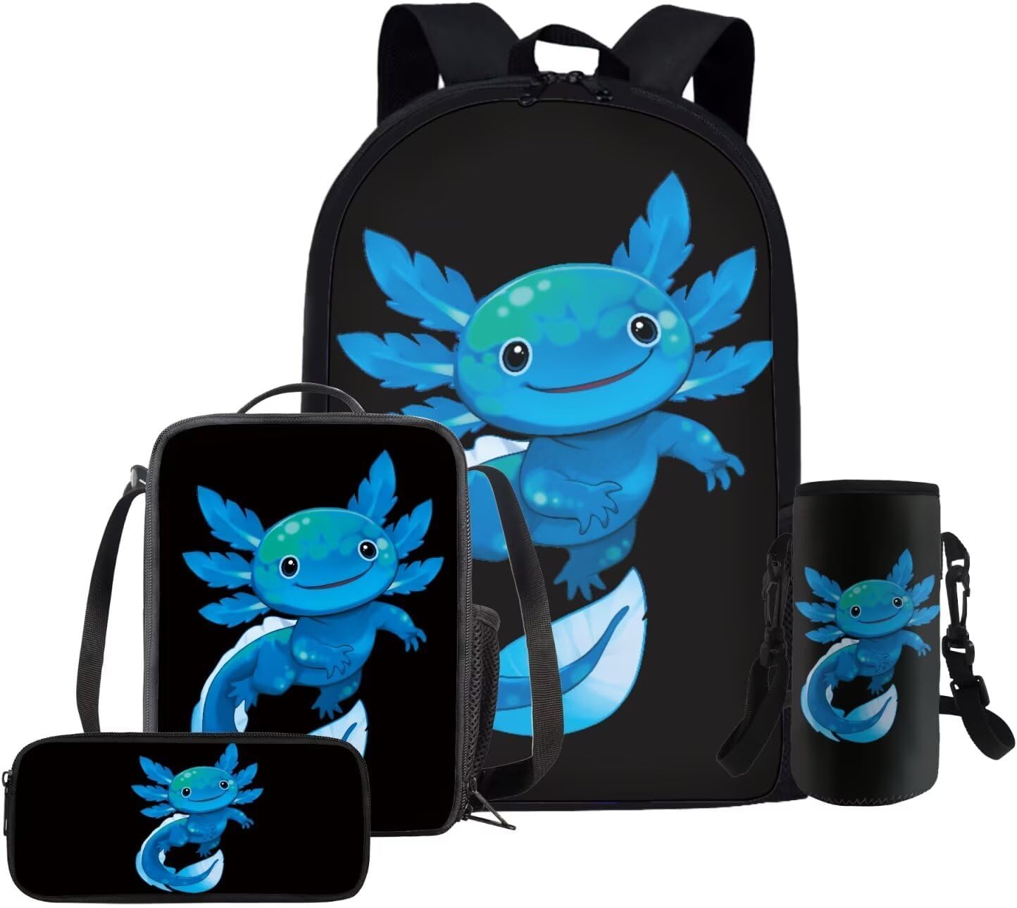 Glorowreny Squirrel Backpacks for Girls Personalized Kawaii Insulated Lunch Bag for Kids 4 in 1 Lightweight Pencil Case17 Inch Large Capacity School Knapsack for Students - Image 11