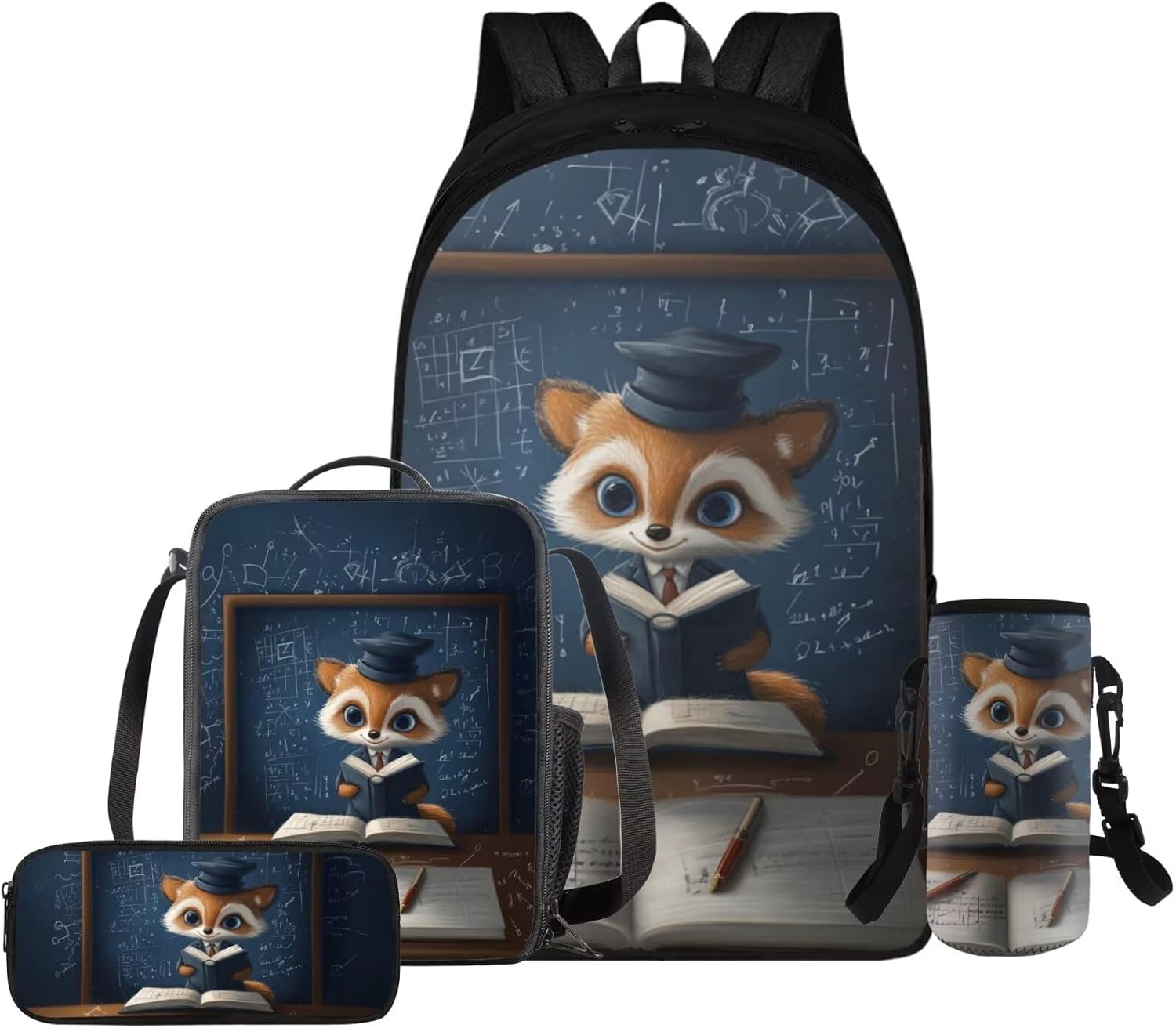 Glorowreny Squirrel Backpacks for Girls Personalized Kawaii Insulated Lunch Bag for Kids 4 in 1 Lightweight Pencil Case17 Inch Large Capacity School Knapsack for Students - Image 19