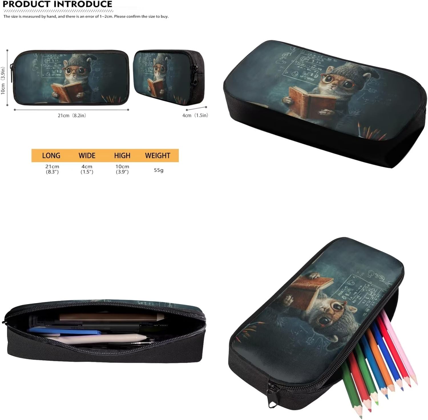 Glorowreny Squirrel Backpacks for Girls Personalized Kawaii Insulated Lunch Bag for Kids 4 in 1 Lightweight Pencil Case17 Inch Large Capacity School Knapsack for Students - Image 4