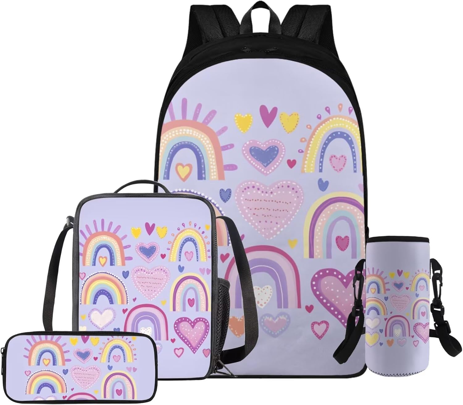 Glorowreny Squirrel Backpacks for Girls Personalized Kawaii Insulated Lunch Bag for Kids 4 in 1 Lightweight Pencil Case17 Inch Large Capacity School Knapsack for Students - Image 14